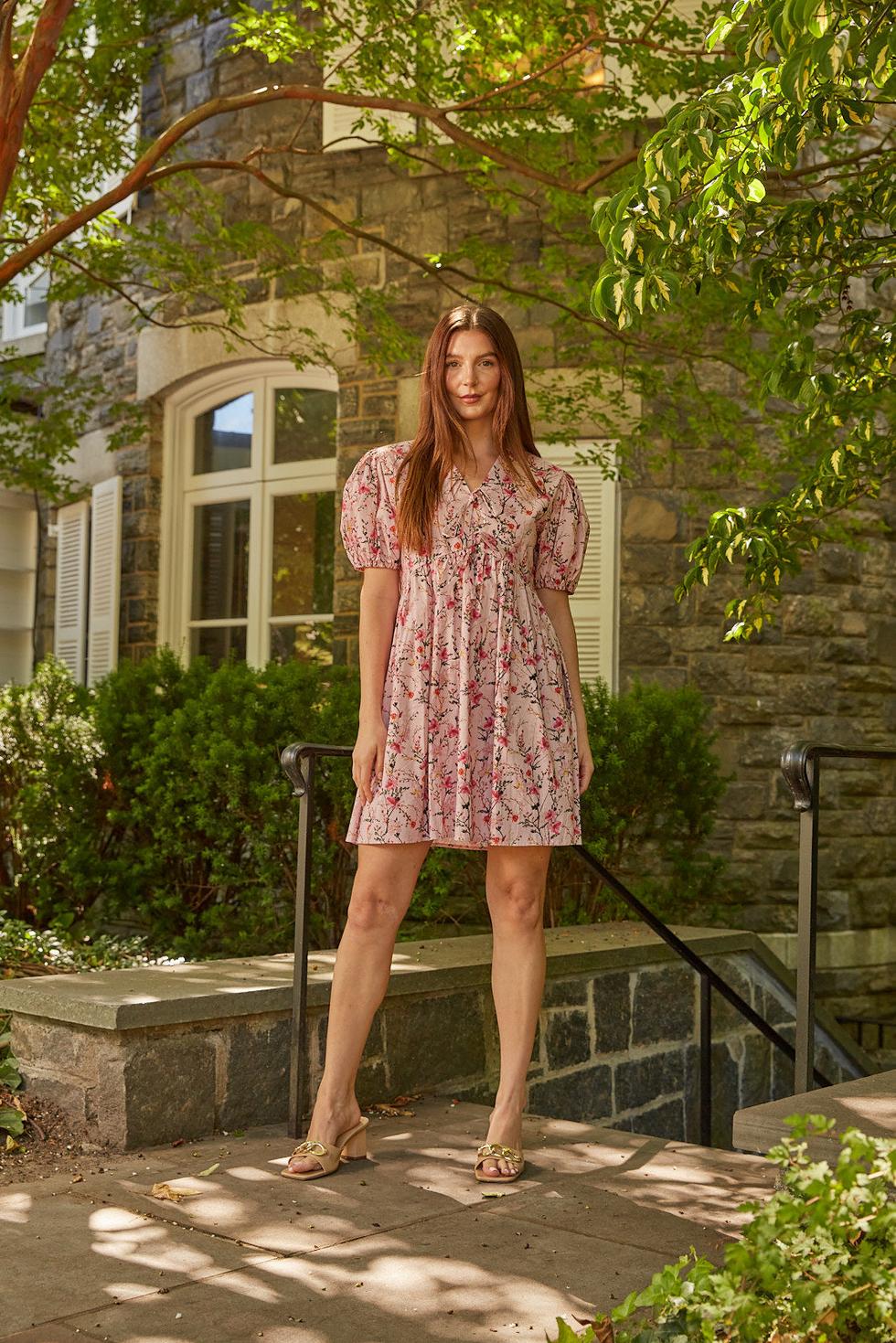 Abby Dress - Pink Florals