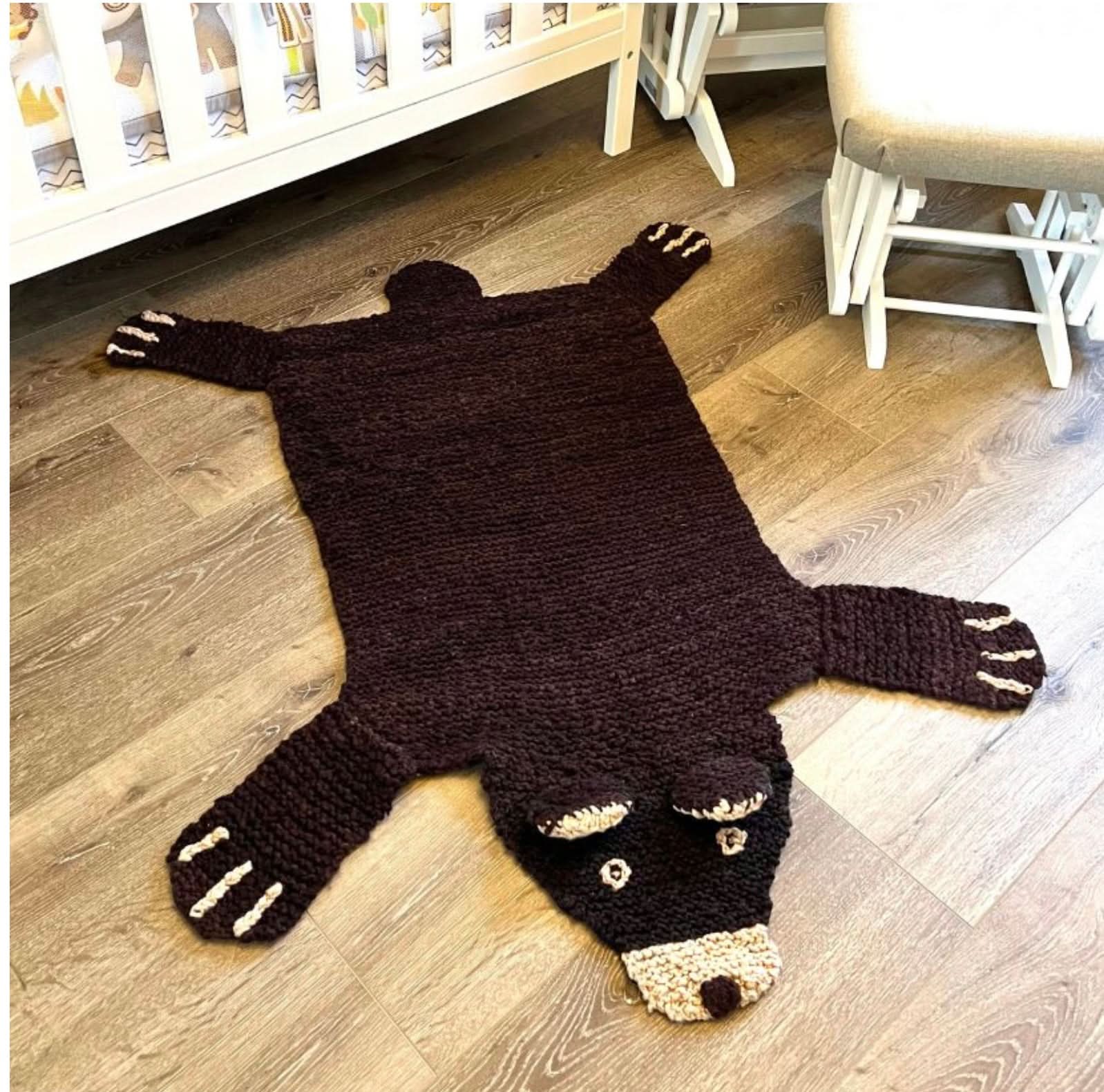 Organic Wool Play Mat + Nursery Rug | Brown Bear