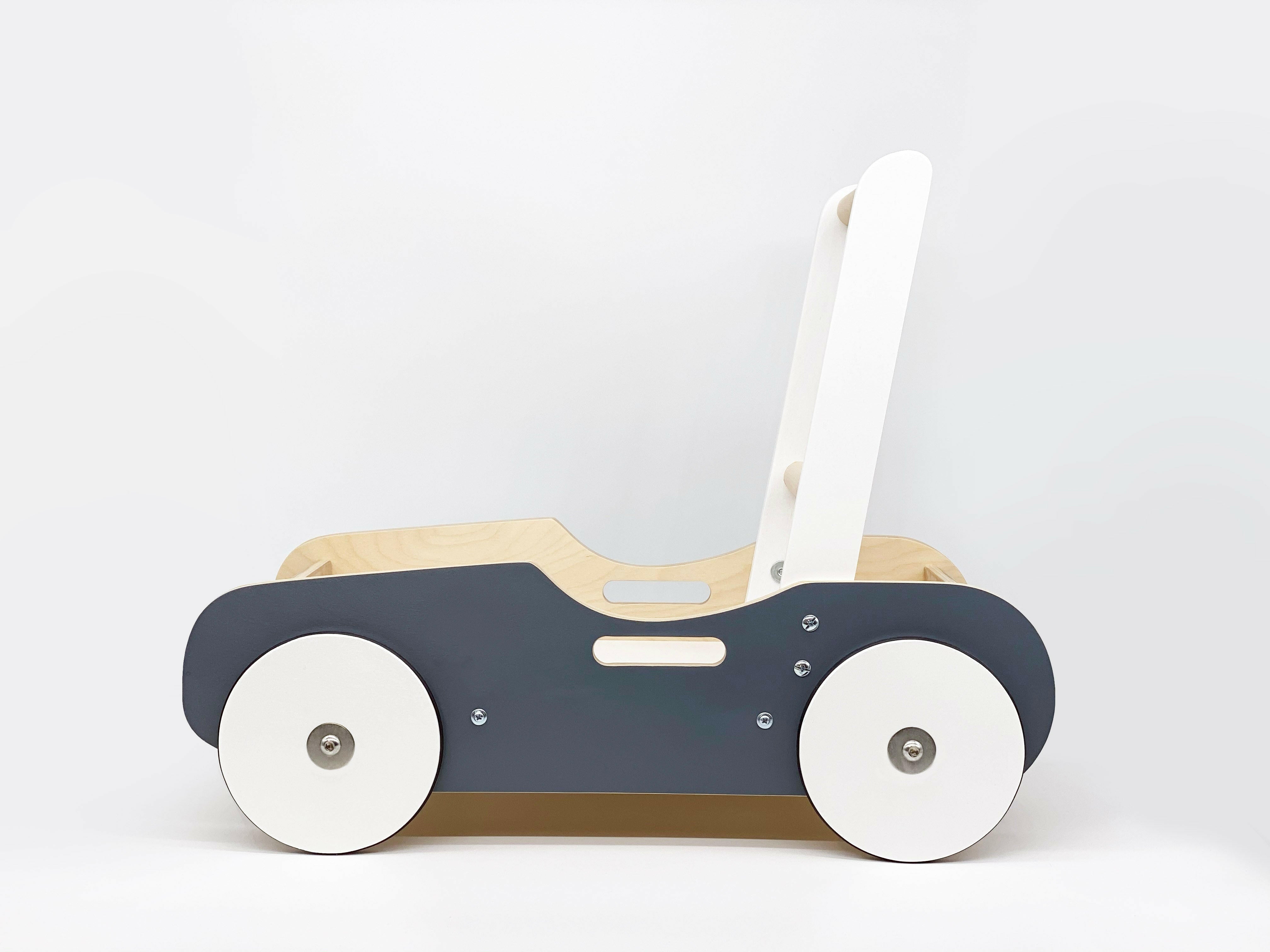 Luma Buggy: Charcoal Gray Handcrafted Wooden Push Cart Push Walker Luma Goods Co.