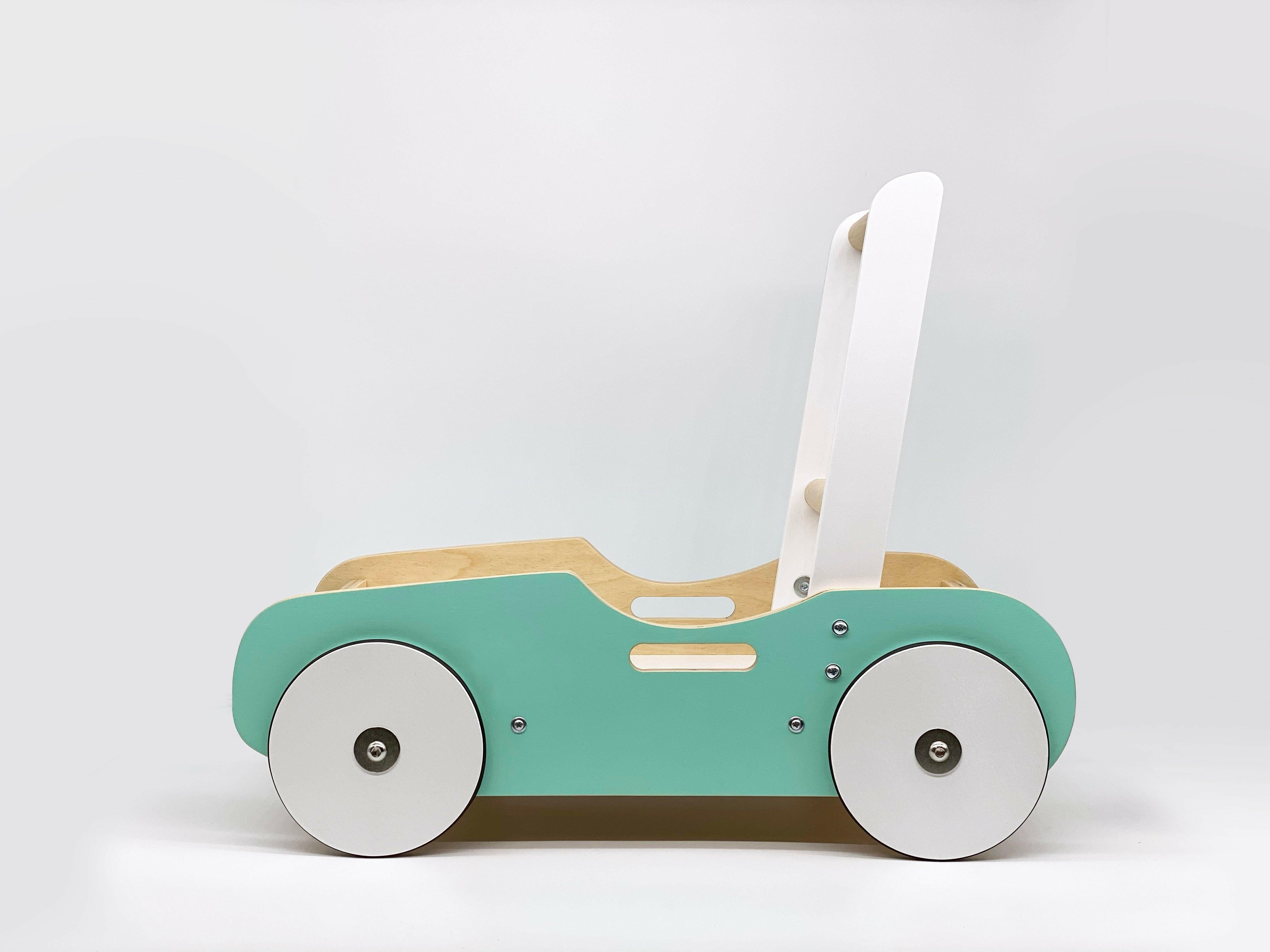 Luma Buggy: Mint Green Handcrafted Wooden Push Cart Push Walker Luma Goods Co.