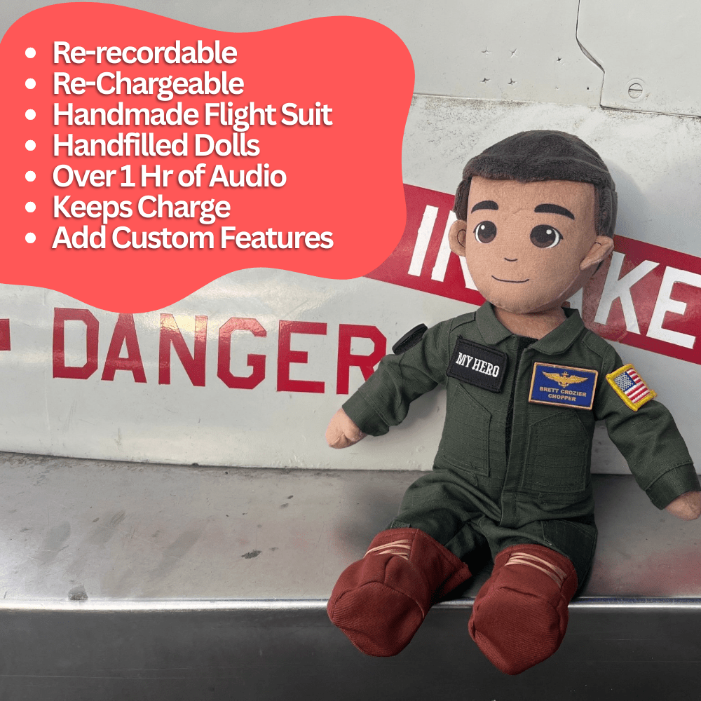Pilot Daddy Doll | Military Doll in Flight Suit | Recordable