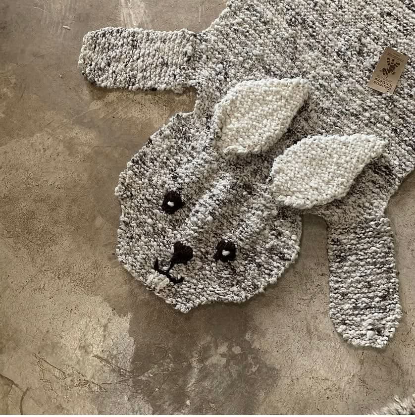 Organic Wool Play Mat + Nursery Rug | Bunny