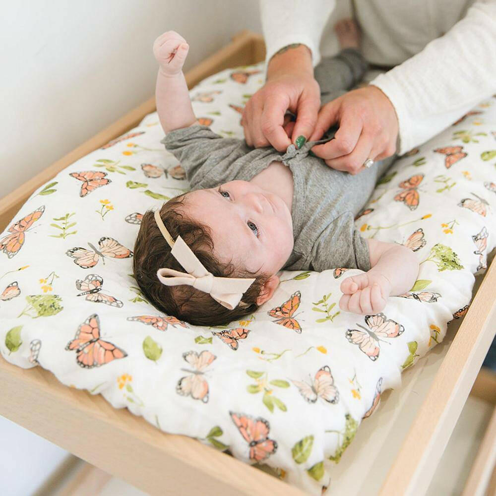 Butterfly Oh So Soft Muslin Changing Pad Cover Changing Pad Cover Bebe au Lait