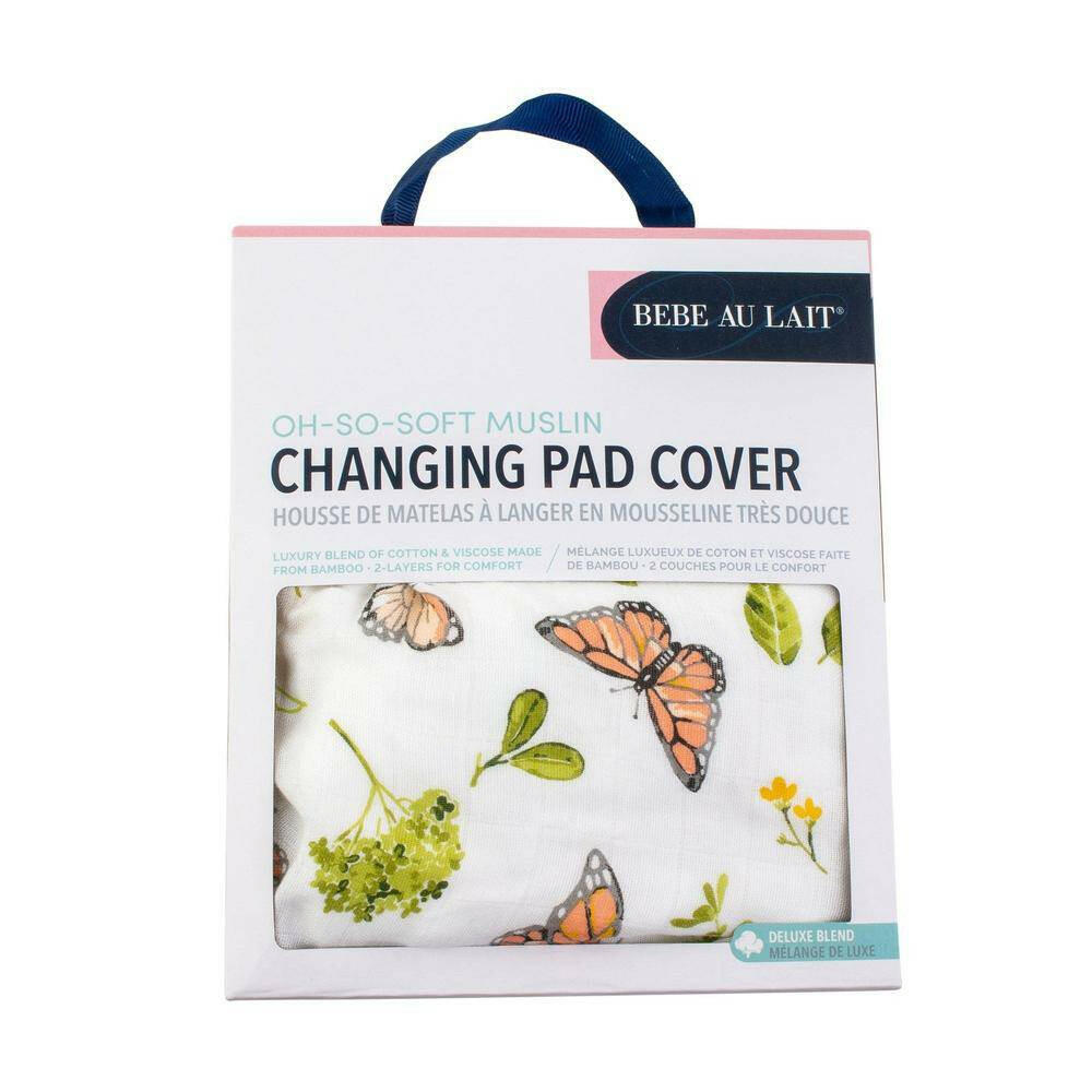 Butterfly Oh So Soft Muslin Changing Pad Cover Changing Pad Cover Bebe au Lait