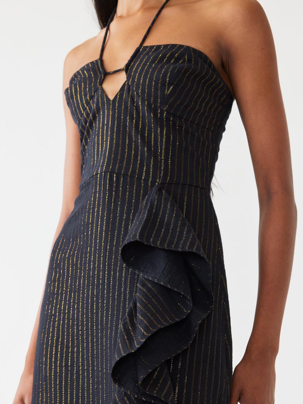 Angelica Dress - Black Lurex Stripe