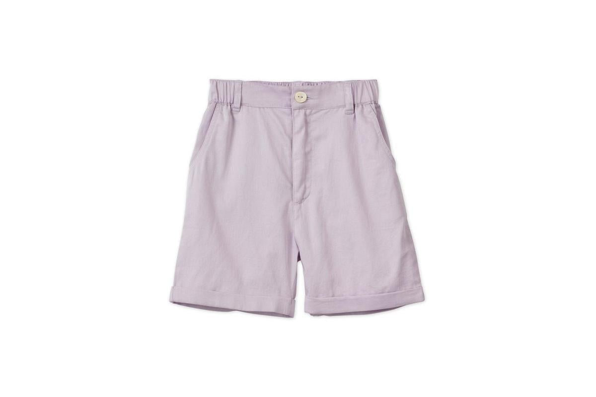 Baby Organic Cotton Woven Bermuda Shorts - Lavender