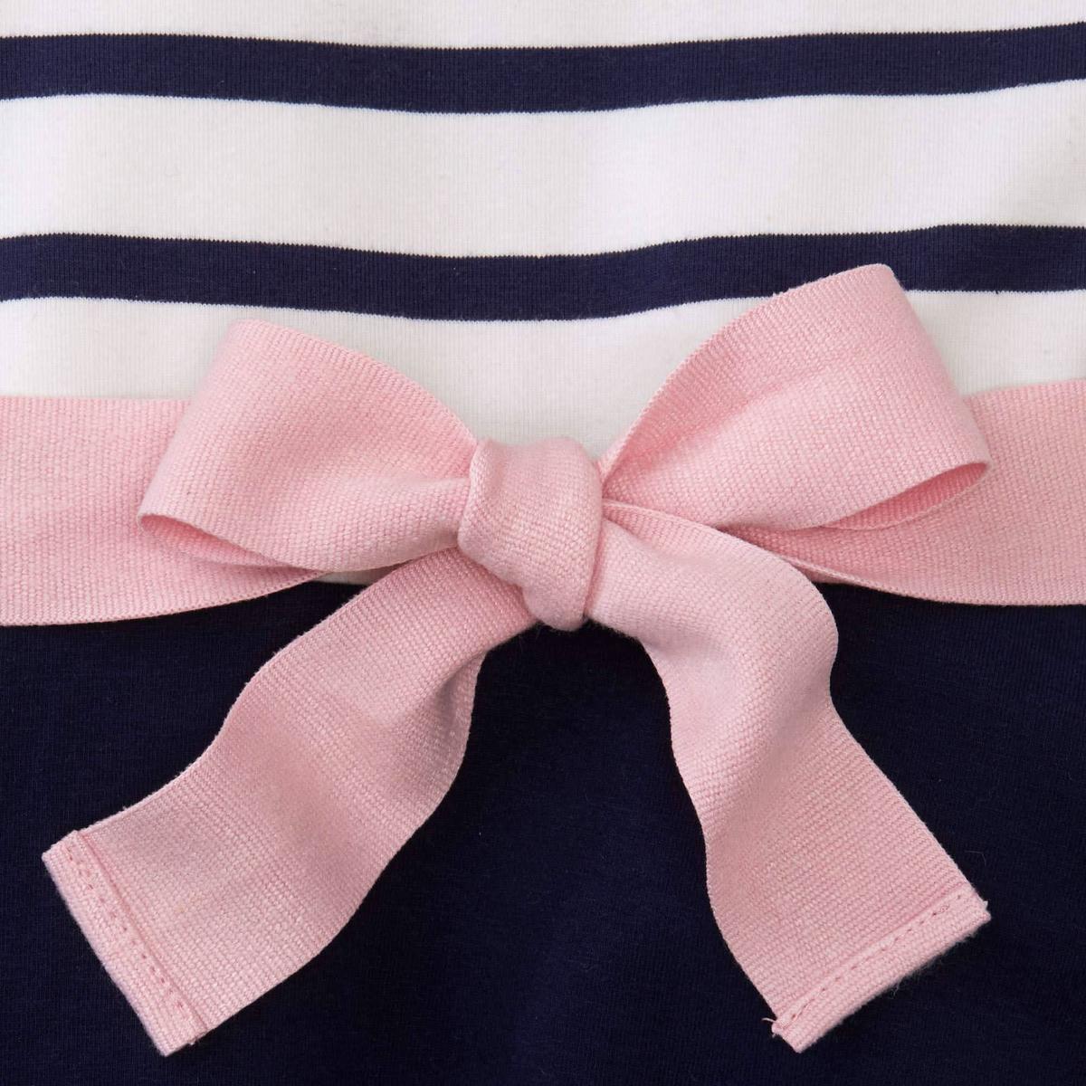 Lightweight Blocked Organic Skater Dress - Classic Blue