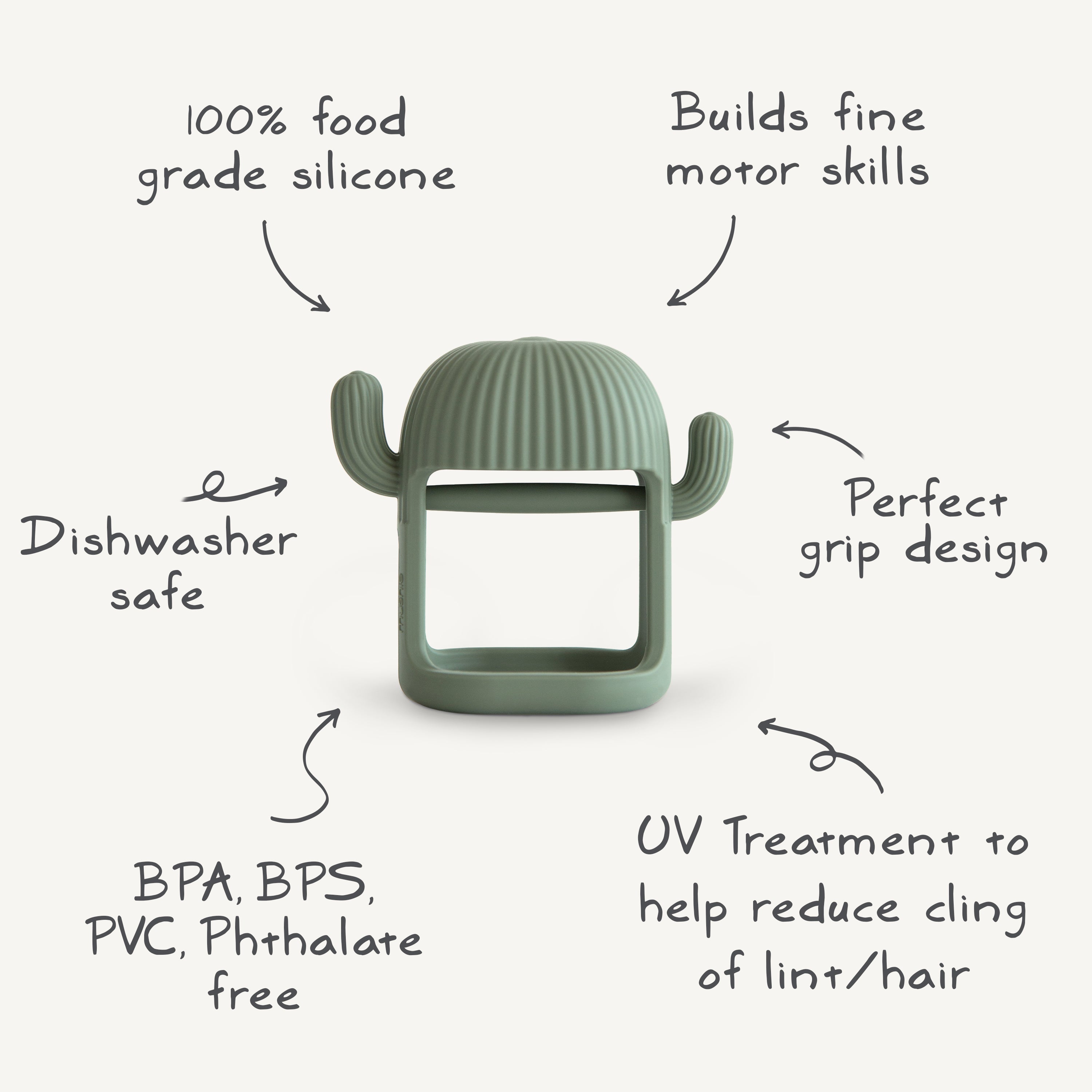 No-Drop Cactus Teether (Dried Thyme) teether Mushie