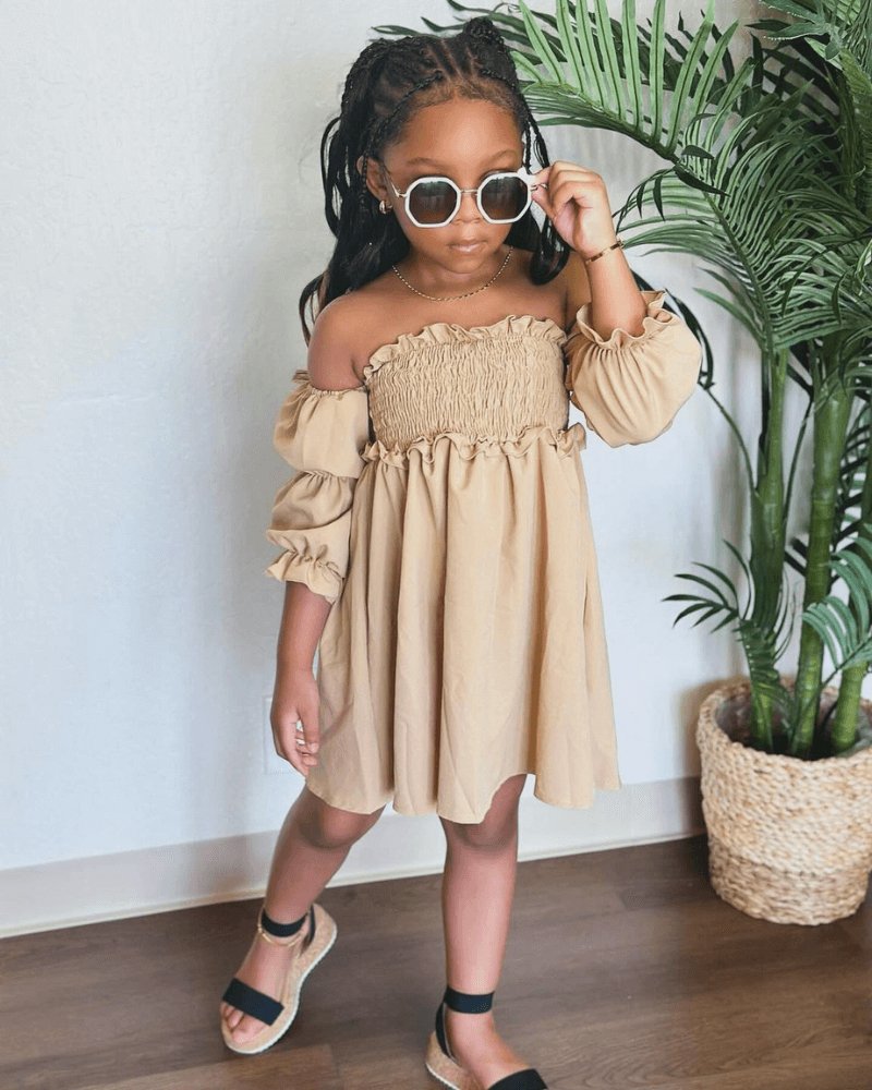 Calliope Puff Sleeve Off Shoulder Dress - Tumbleweed