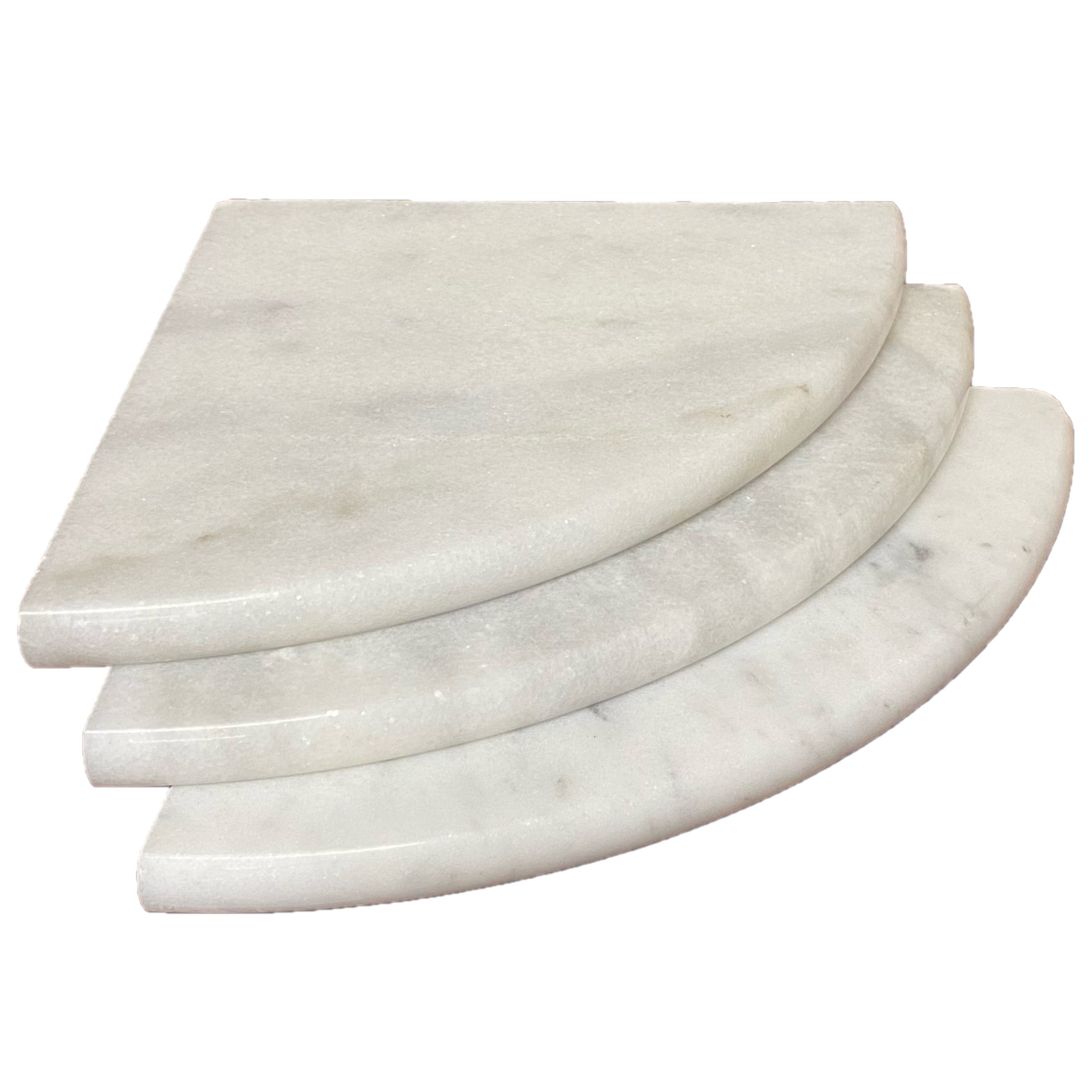 Carrara White Marble 9" Shower Corner Shelf Semi Polished - Belair Collection