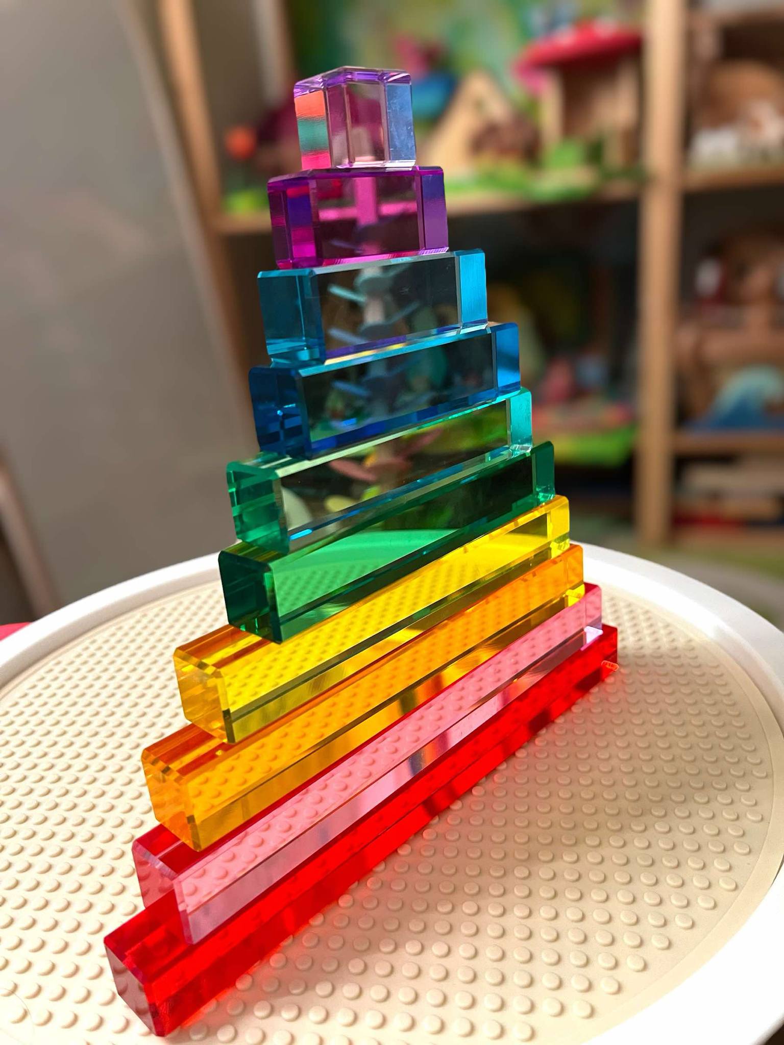 10-Piece Crystal Clear Pyramid Lucite Blocks – Acrylic Stair Blocks