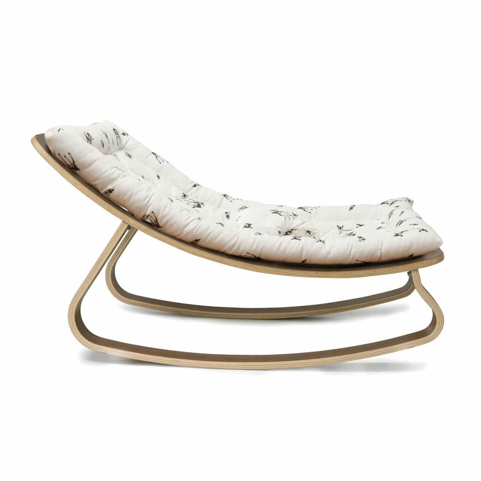 LEVO Walnut Wood Baby Rocker Nursery Furniture Charlie Crane