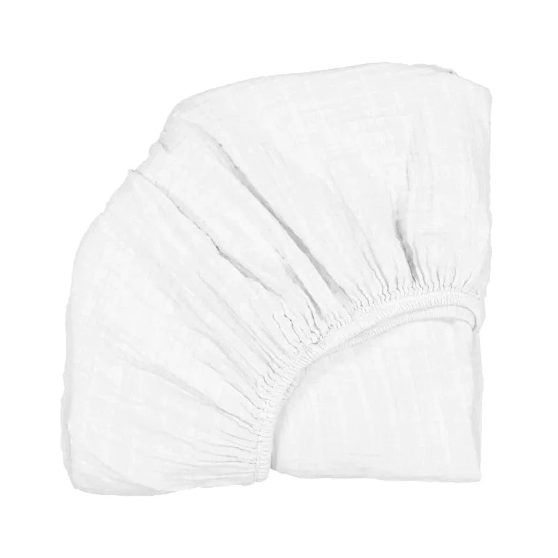 Fitted Sheet for Kuko Moses Basket and kumi Crib mattress cover Charlie Crane White