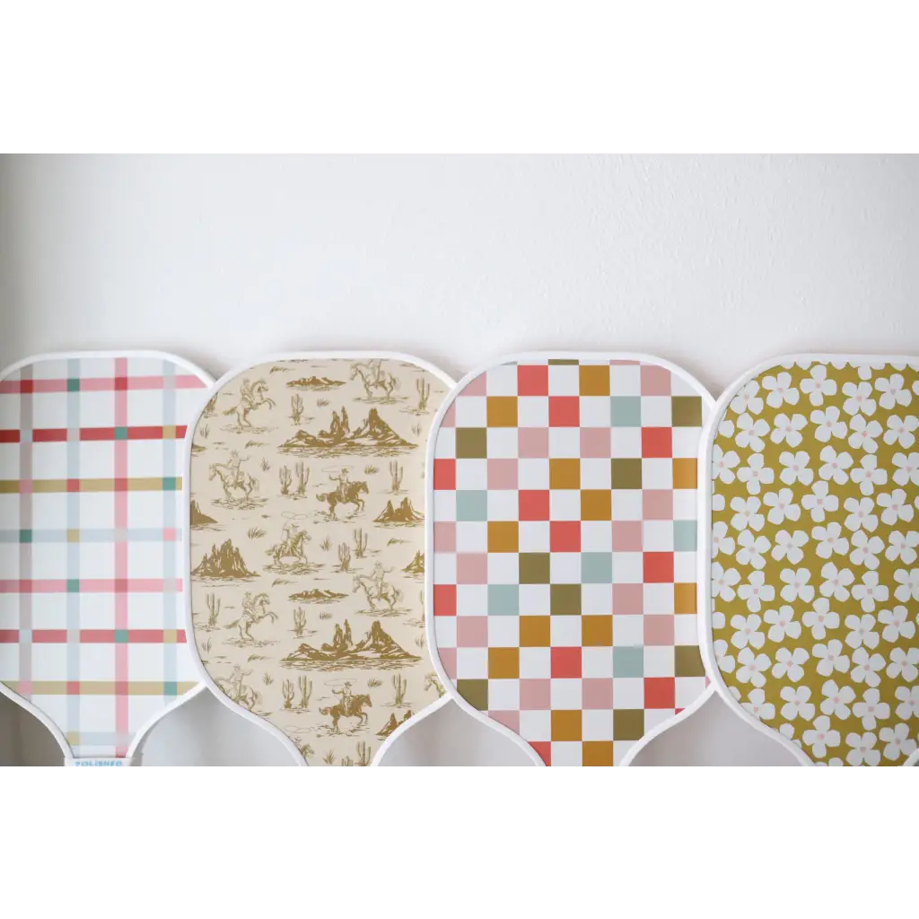 Neutral Checkerboard Pickle Ball Paddle for Adults