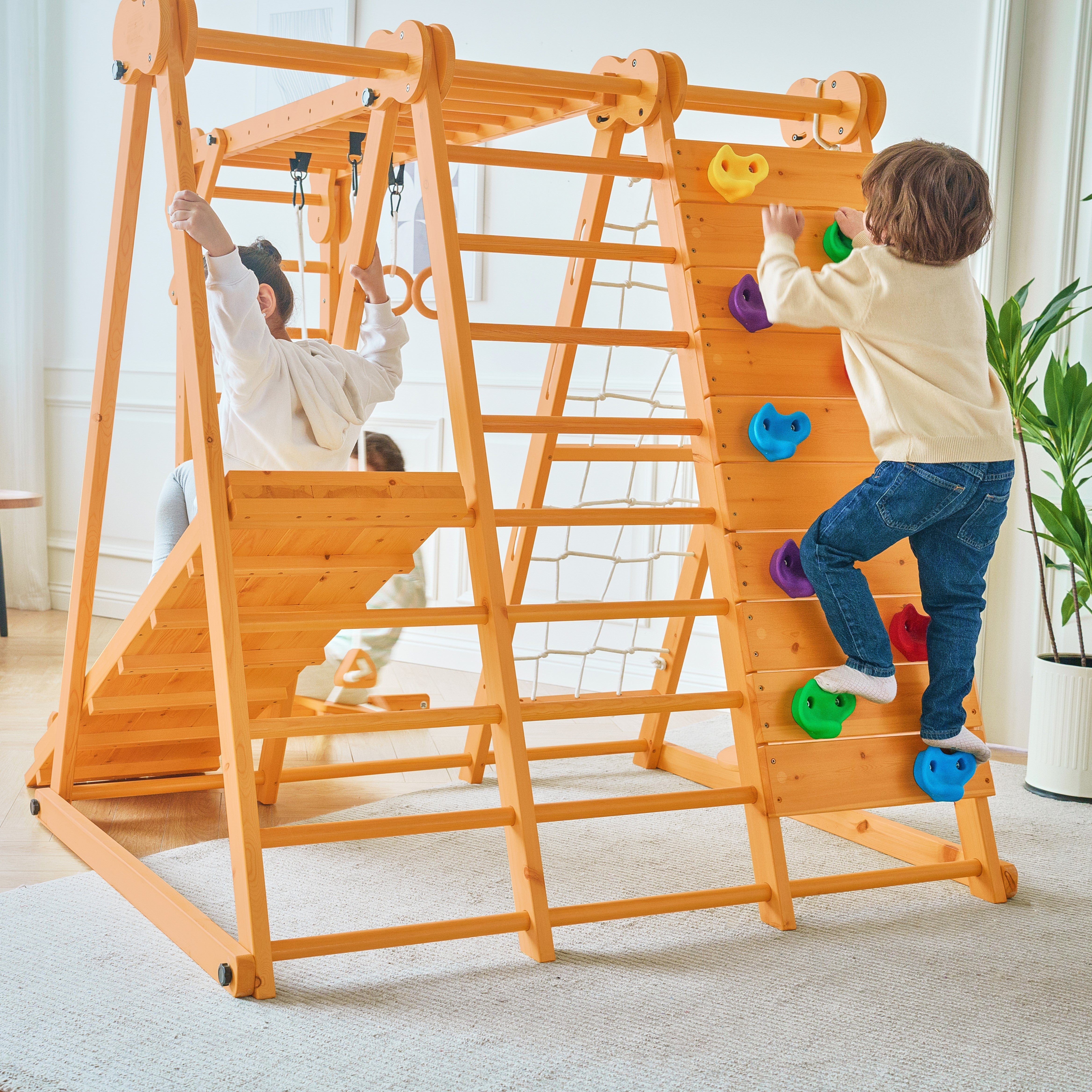 Chestnut - 8-in-1 Indoor Jungle Gym for Toddlers Indoor Avenlur.com