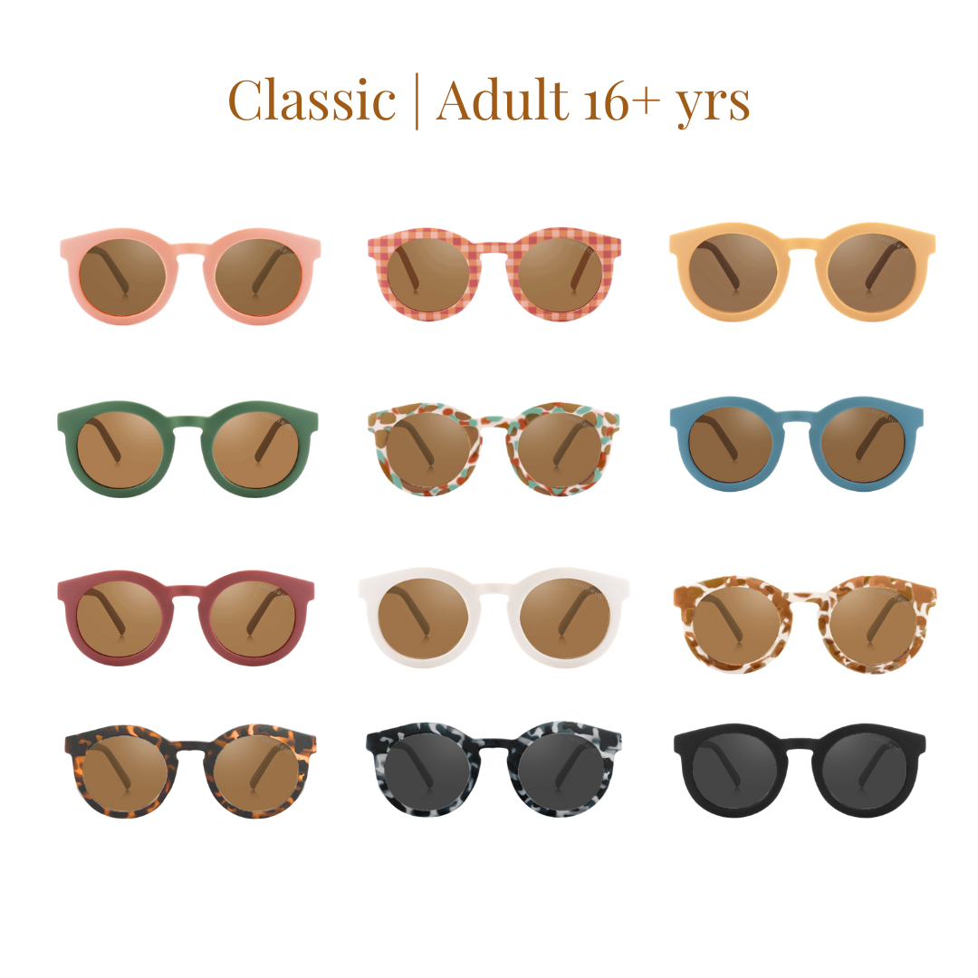 Classic | Sustainable Sunglasses | Plant-Based Bendable Polarized - Adult | 16+ Y | Sunset Gingham