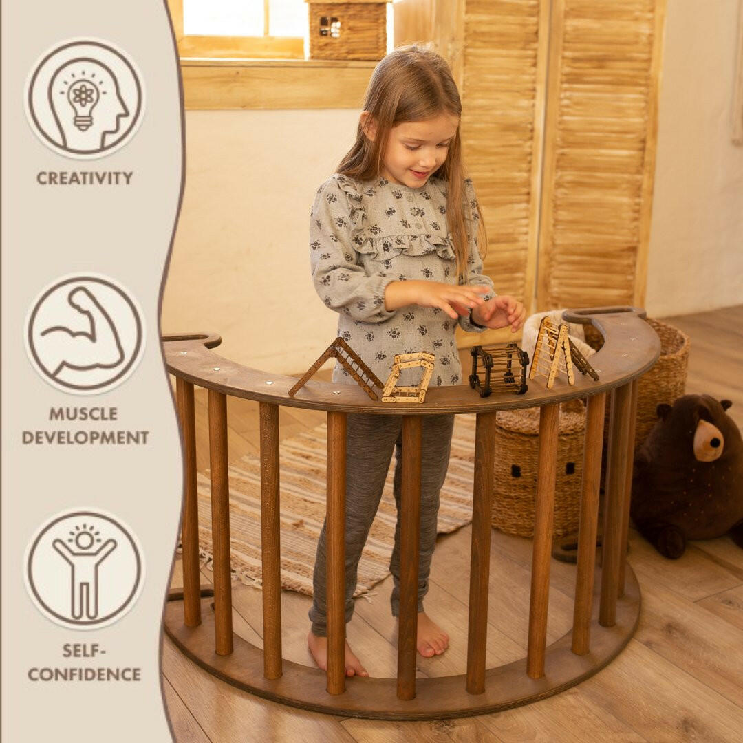 Climbing Arch Chocolate + Cushion - Montessori Climbers for Toddlers Goodevas