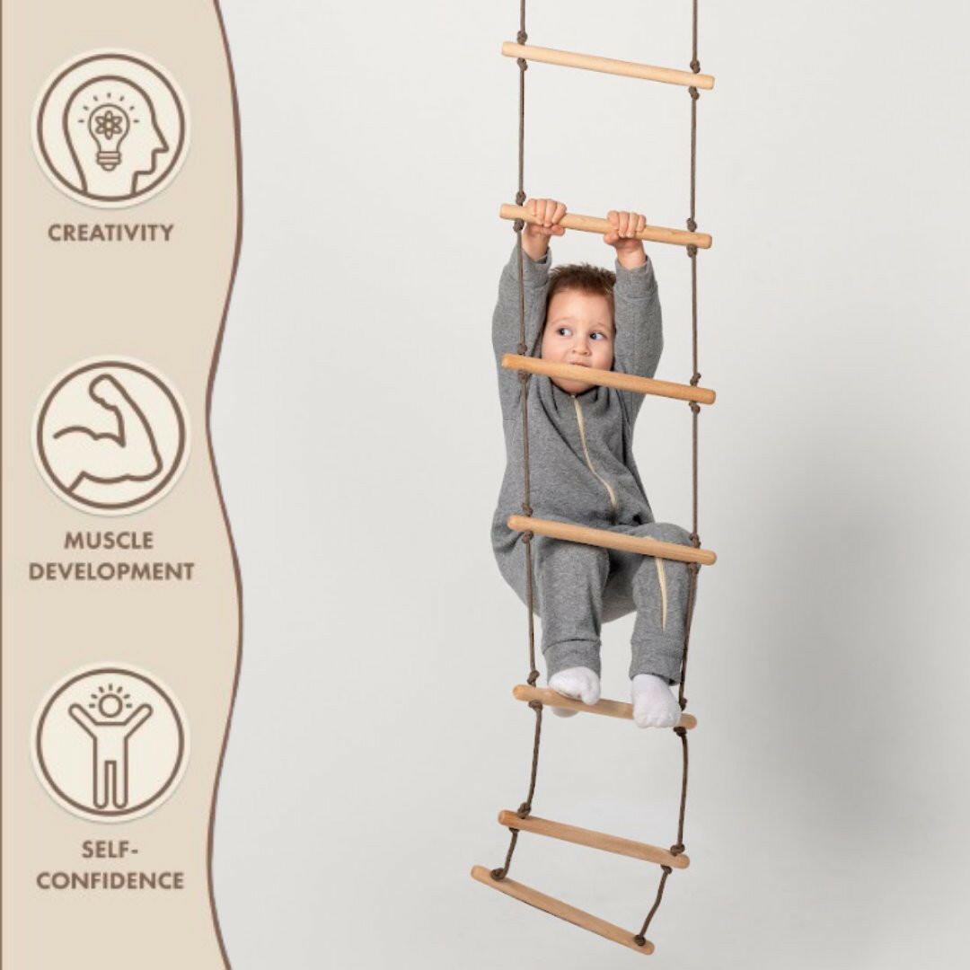 Climbing rope ladder for kids 3-9 y.o. Single Swing Goodevas