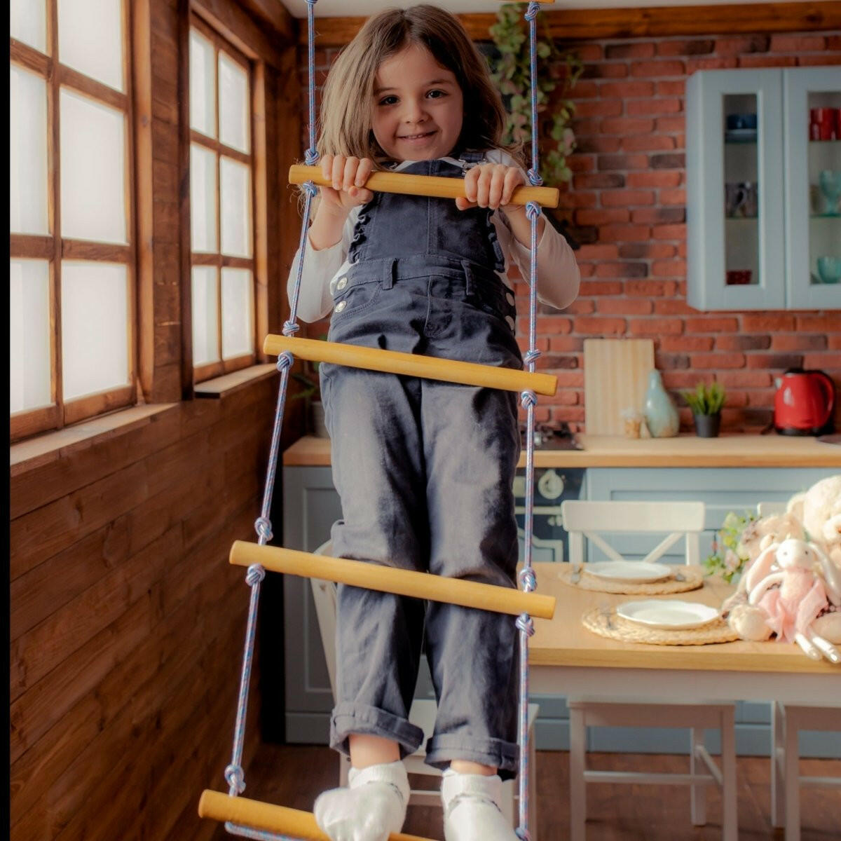 Climbing rope ladder for kids 3-9 y.o. Single Swing Goodevas