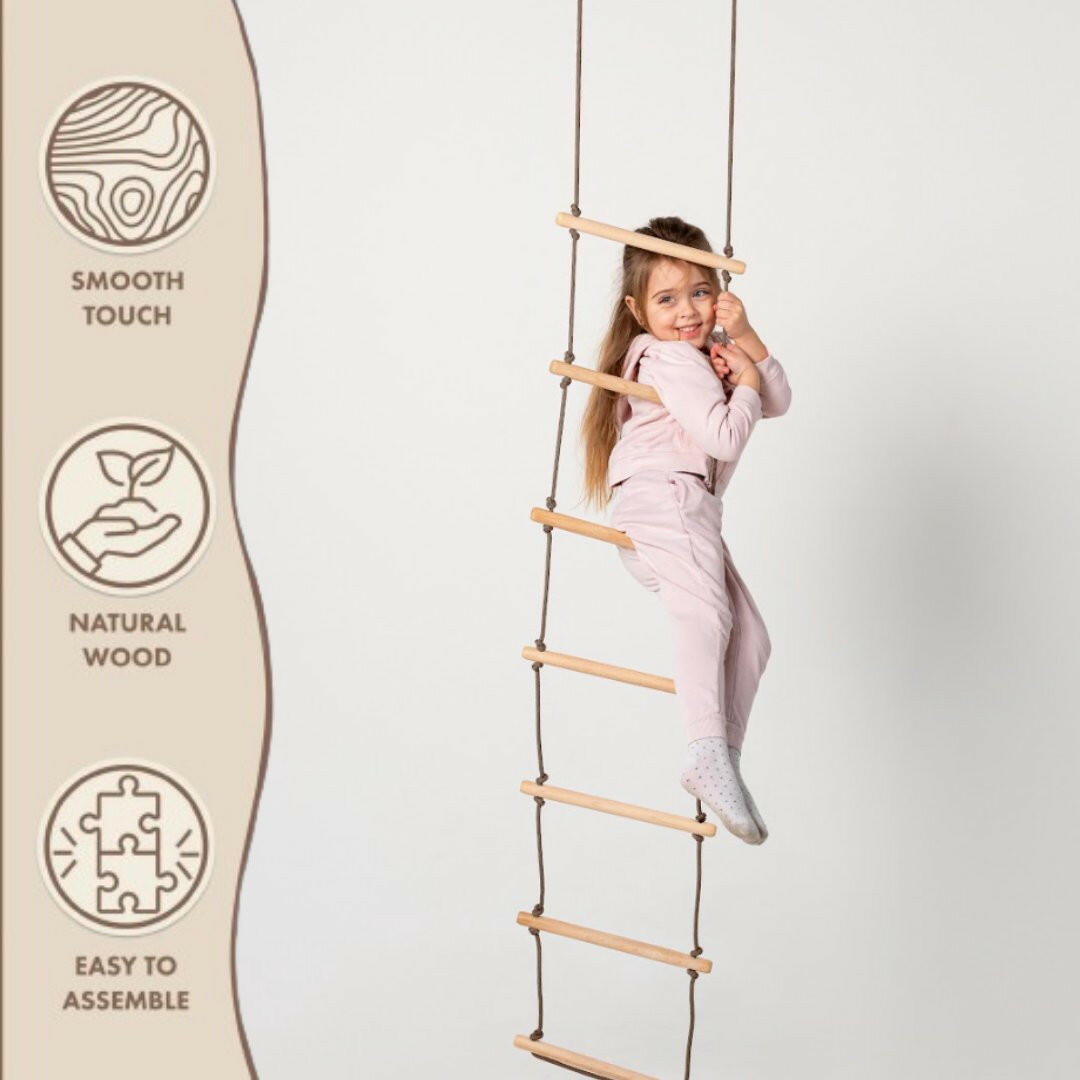 Climbing rope ladder for kids 3-9 y.o. Single Swing Goodevas