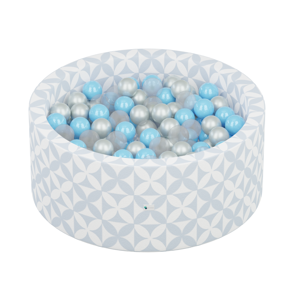 Ball Pit + 200 Pit Balls Little Big Playroom Modern Coastal Ocean Blue - Pearl, Porcelain, Sky