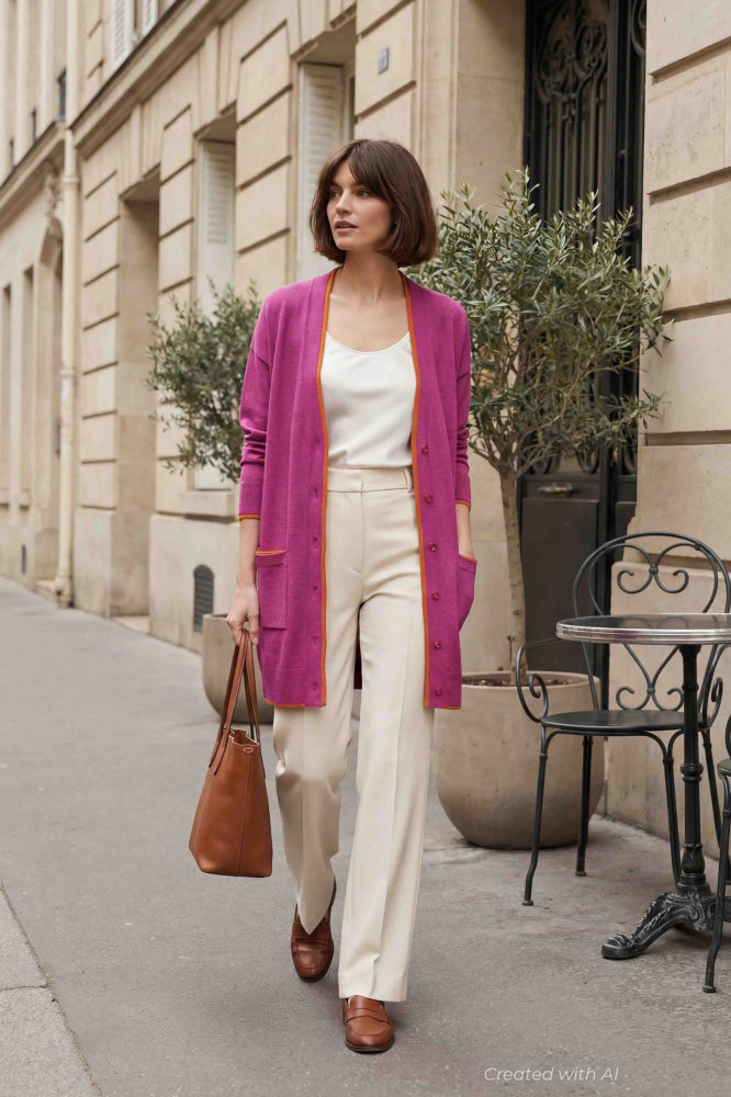 Coco Cardigan - Cerise Shimmer