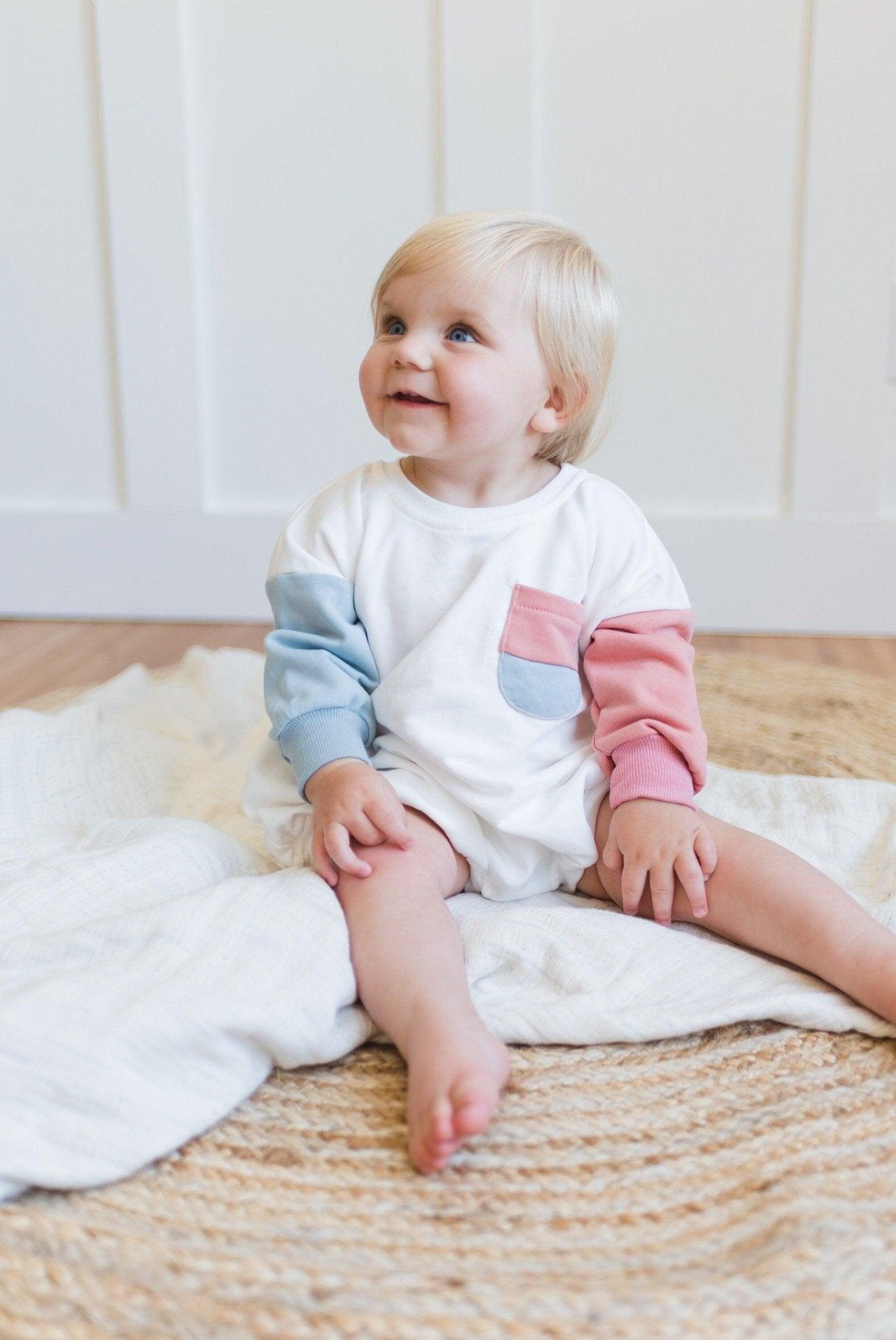 Colorblock Sweatshirt Romper - more colors
