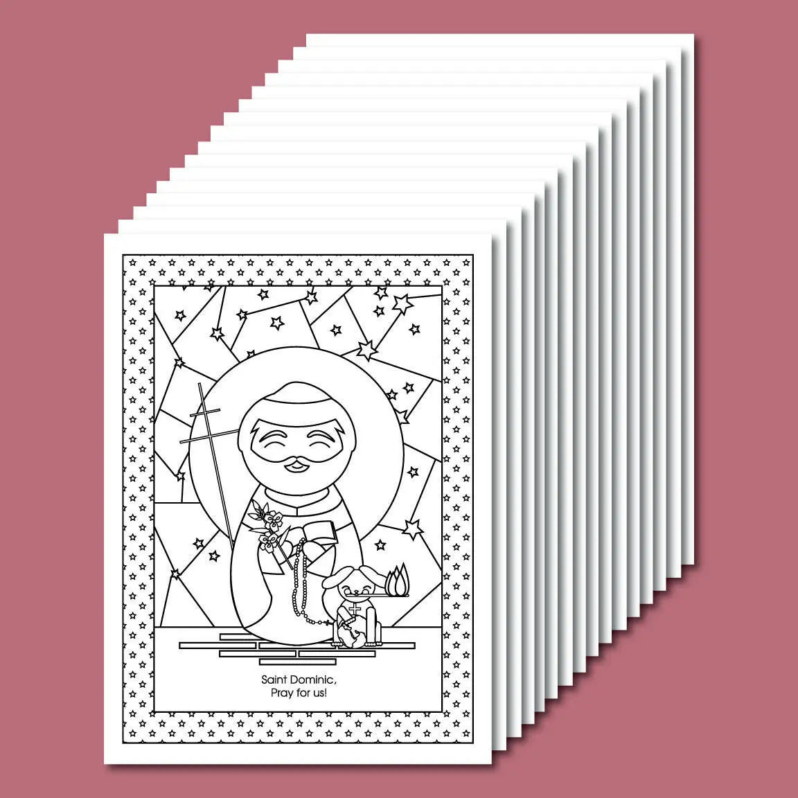 August Saints Coloring Sheets - Digital Download