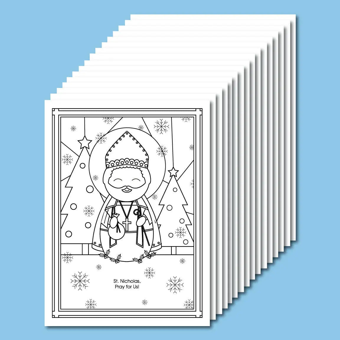 December Saints Coloring Sheets - Digital Download