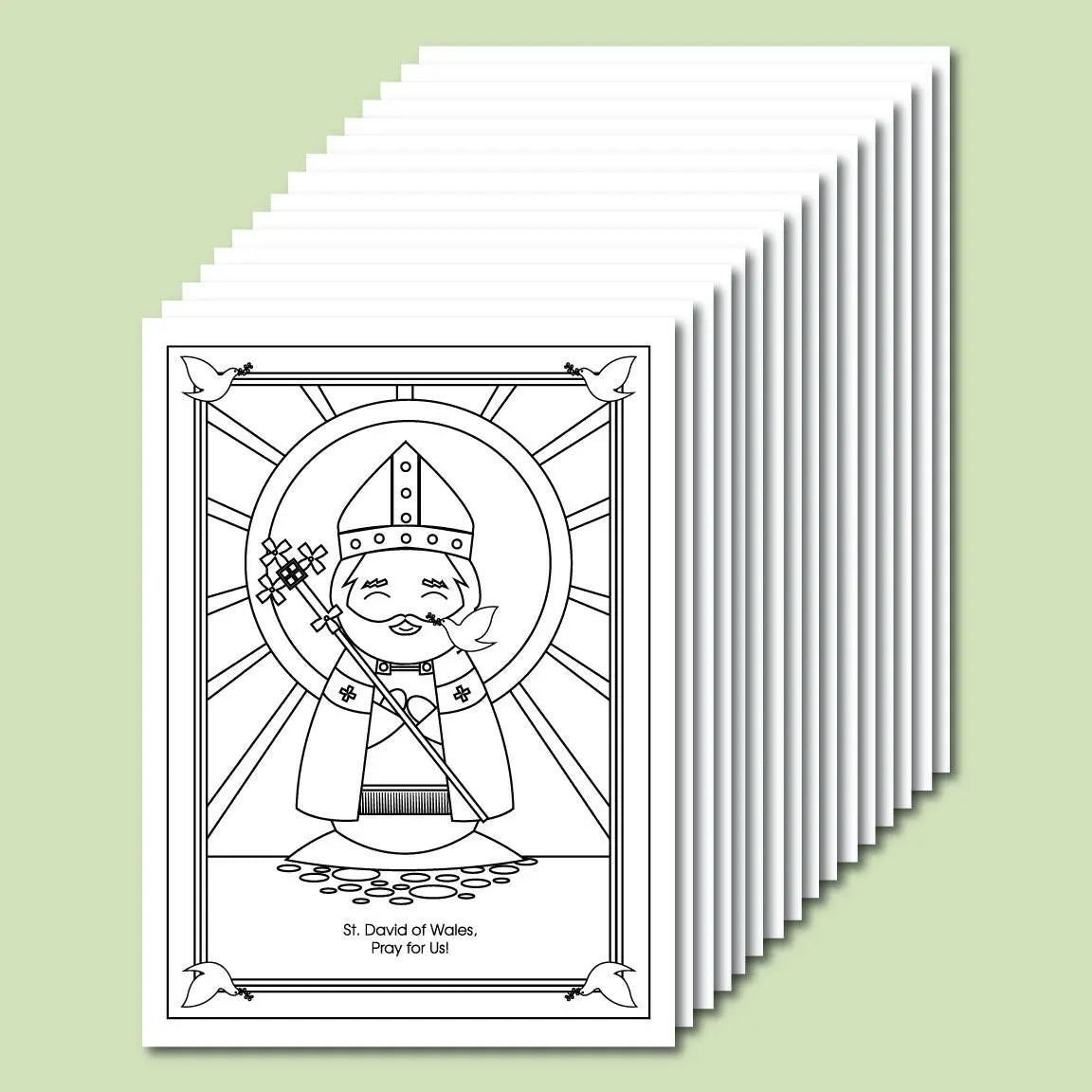 March Saints Coloring Sheets - Digital Download