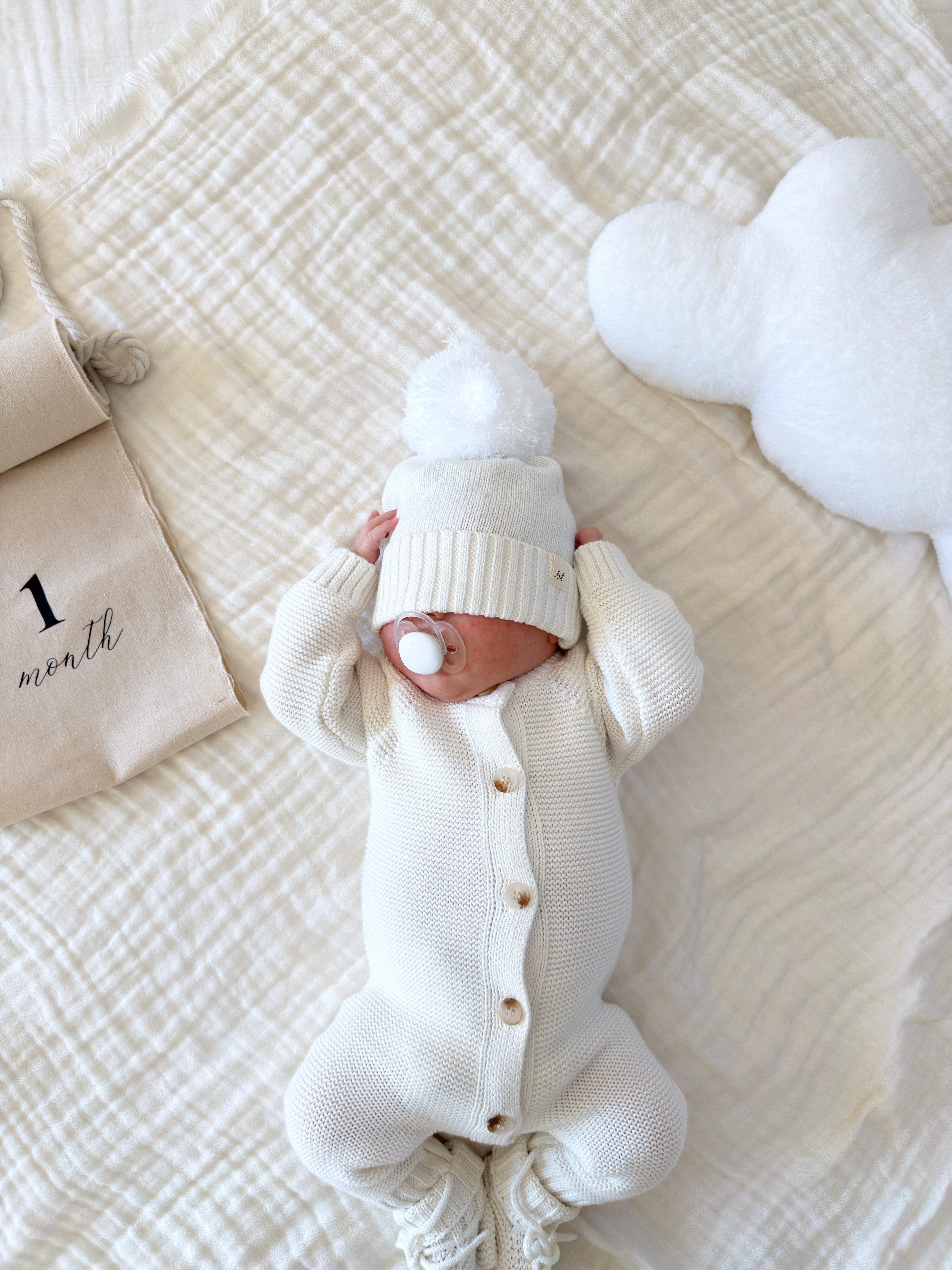 Luna + Luca Classic Purl Knit Jumpsuit - White