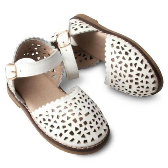 Leather Pocket Sandal | Color 'Cotton' | Hard Sole  Consciously Baby 5 (12 - 18 months)
