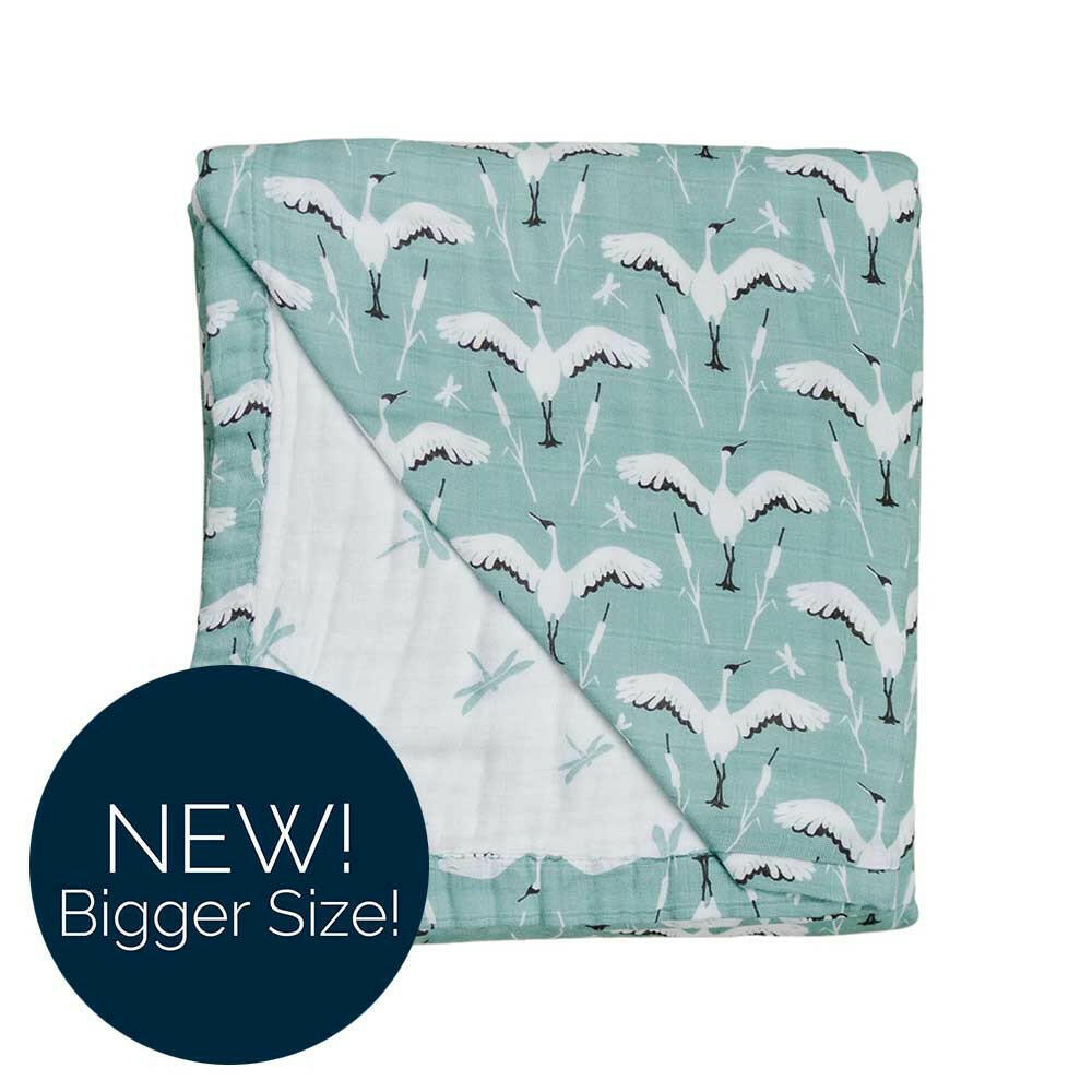 Crane + Dragonfly Oh So Soft Muslin Super Snuggle Blanket Super Snuggle Blanket Bebe au Lait