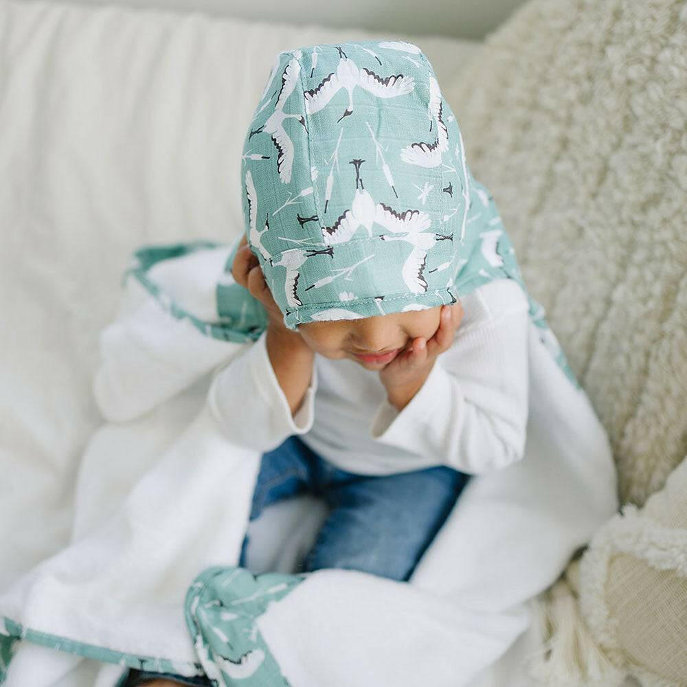 Crane Toddler Hooded Towel Hooded Toddler Towel Bebe au Lait