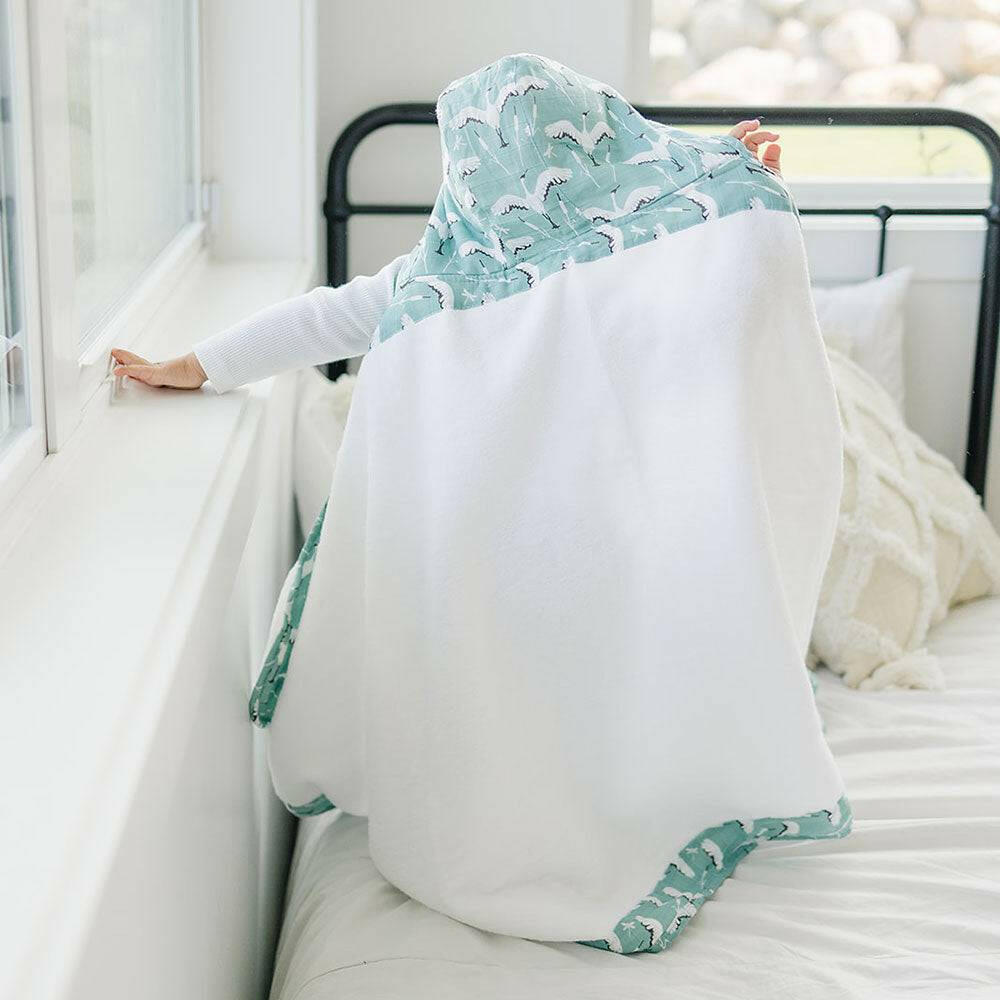 Crane Toddler Hooded Towel Hooded Toddler Towel Bebe au Lait