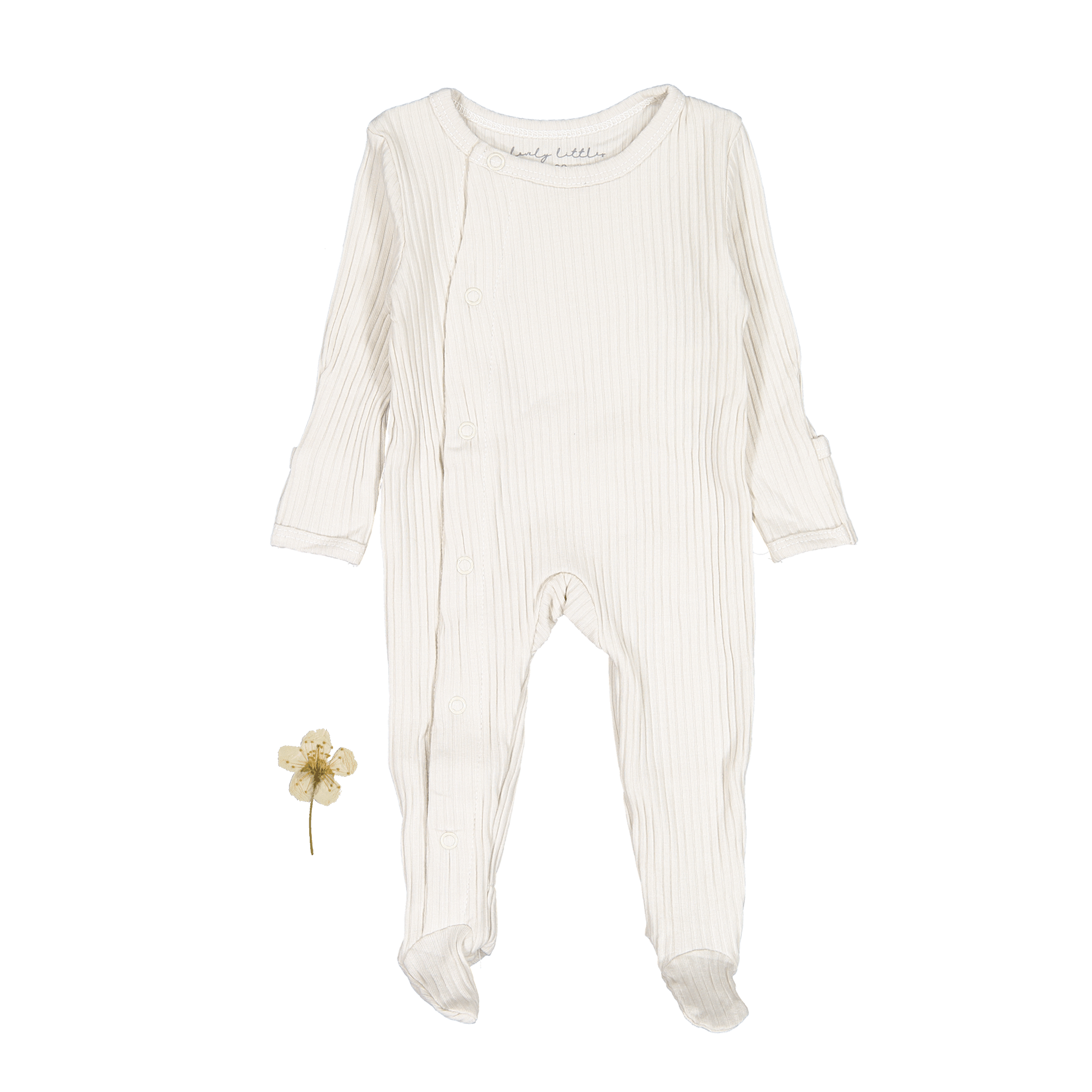 The Snap Romper - Cream Front Snap Romper Lovely Littles