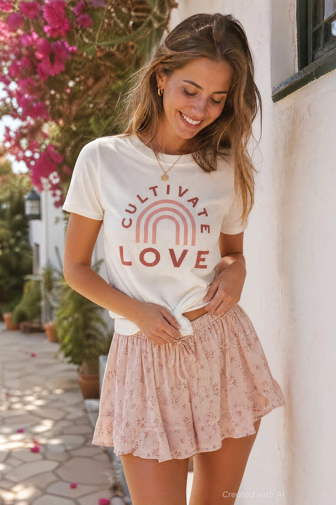 Cultivate Love Graphic T-Shirt - Natural