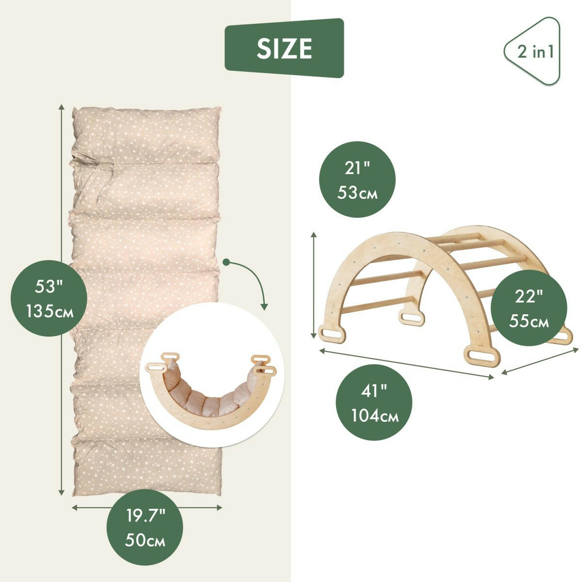 Cushion for Climbing Arch & Rocker Balance – Beige (Cushion Only) Climbing Accessories Goodevas
