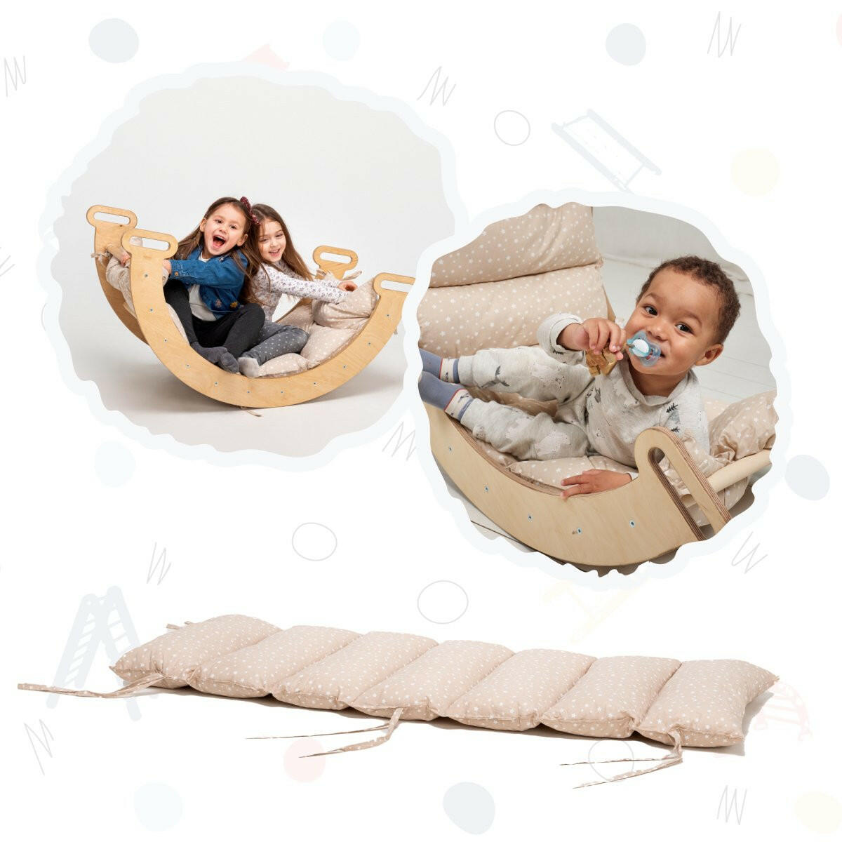 Cushion for Climbing Arch & Rocker Balance – Beige (Cushion Only) Climbing Accessories Goodevas