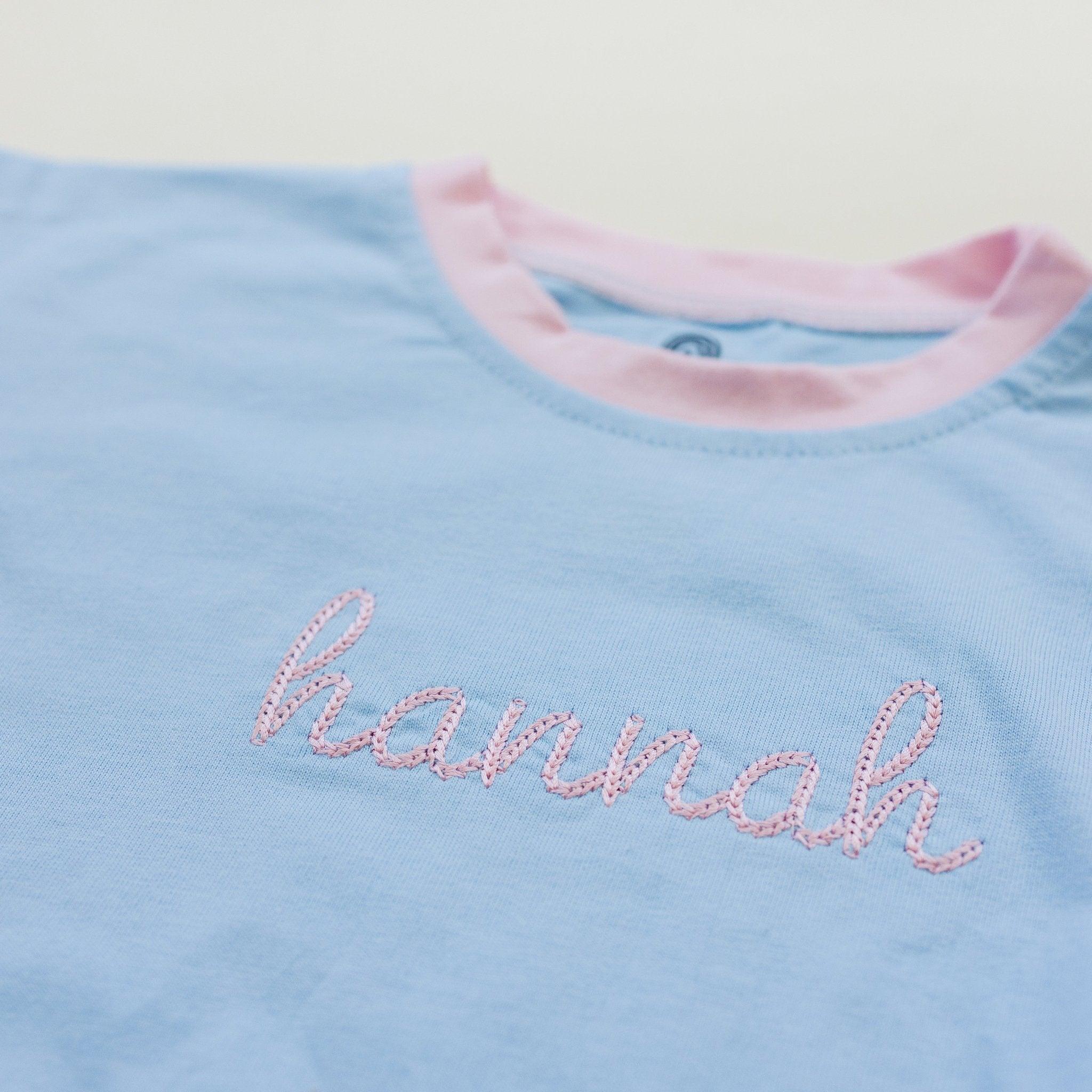 Custom Embroidered Baby Colorblock T-Shirt Romper