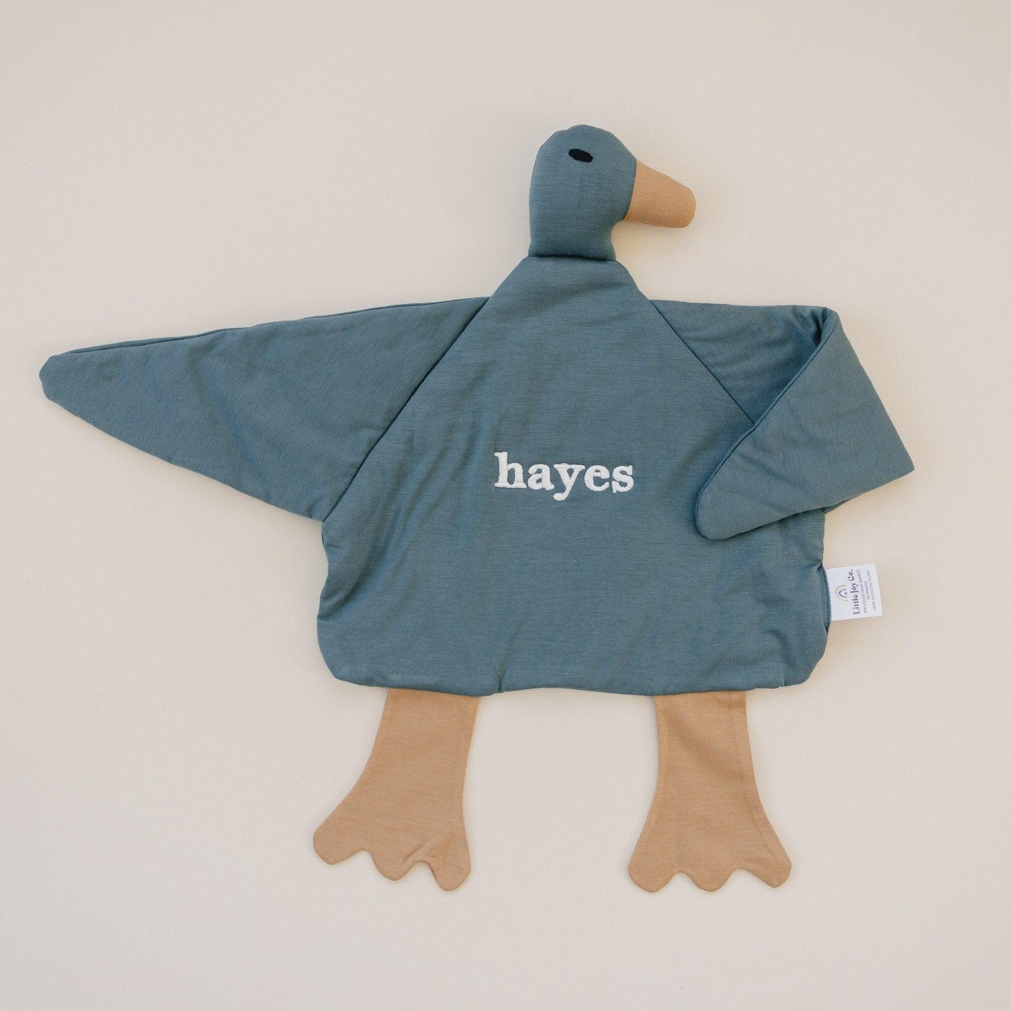 Custom Embroidered Bamboo Duck Lovey - XL Plush
