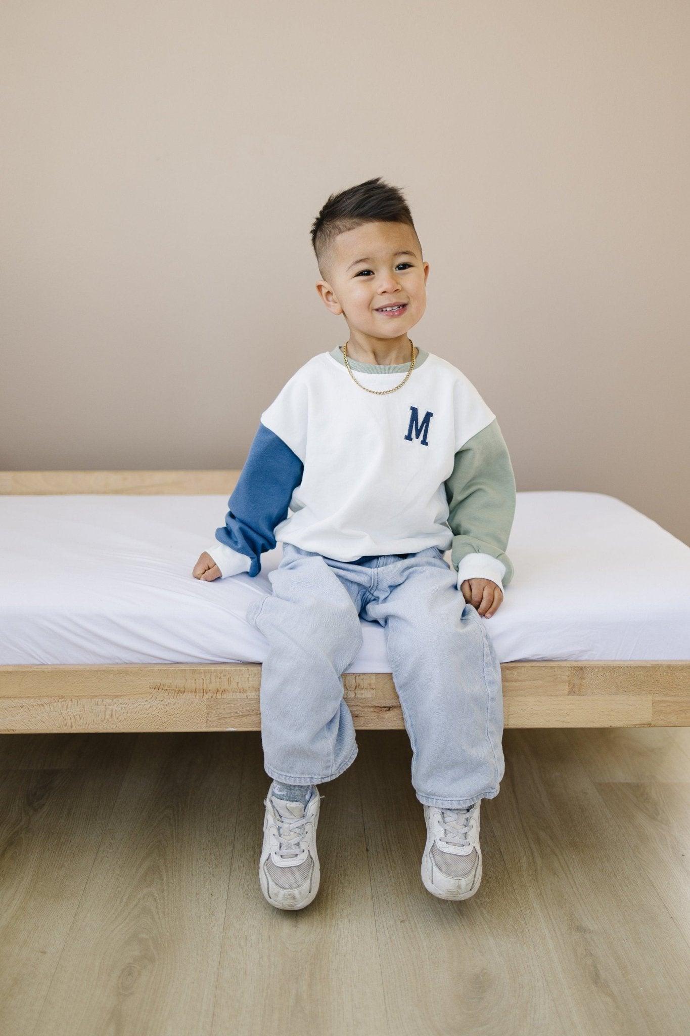 Custom Embroidered Colorblock Crewneck Sweatshirt