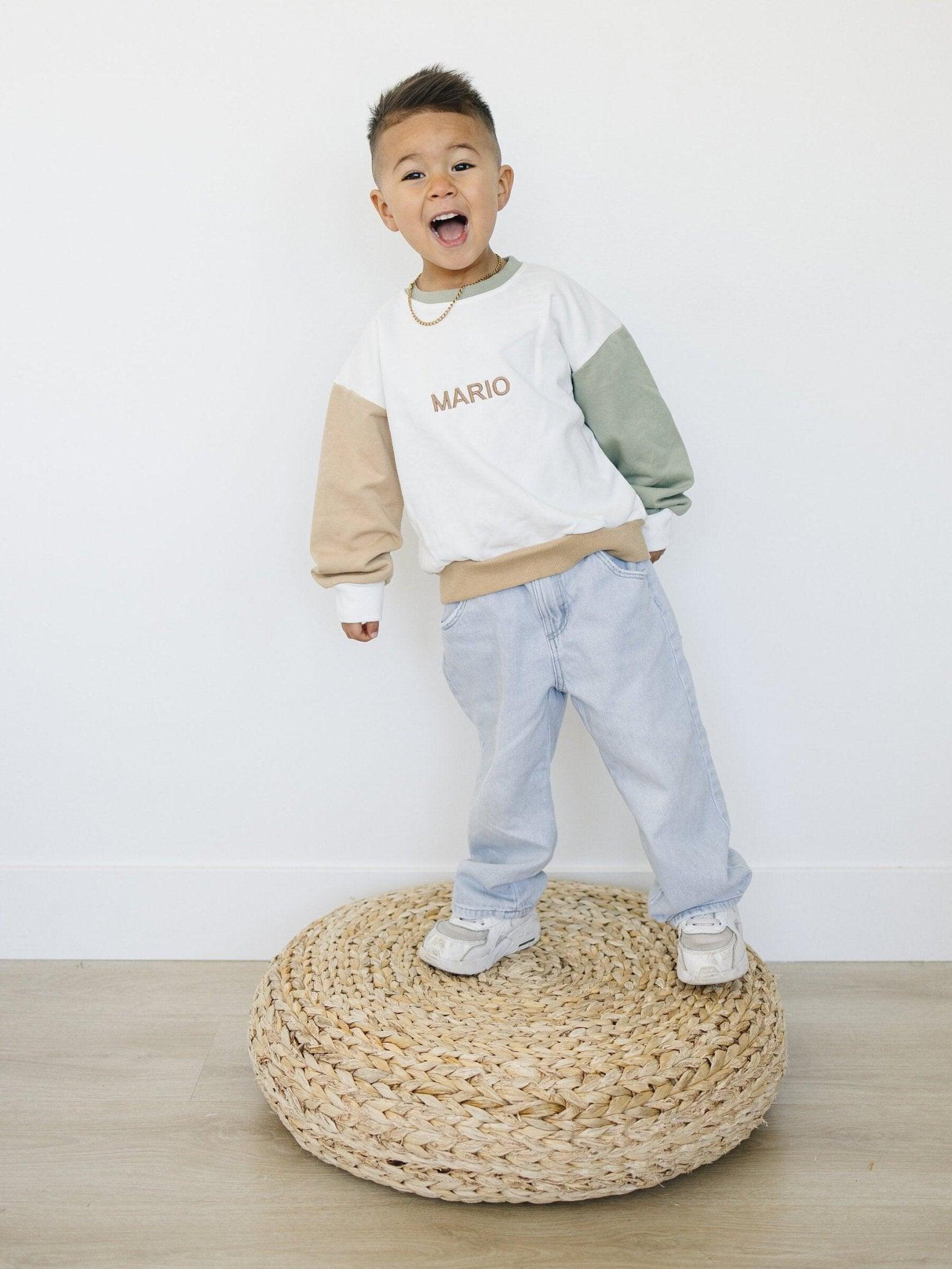 Custom Embroidered Colorblock Crewneck Sweatshirt