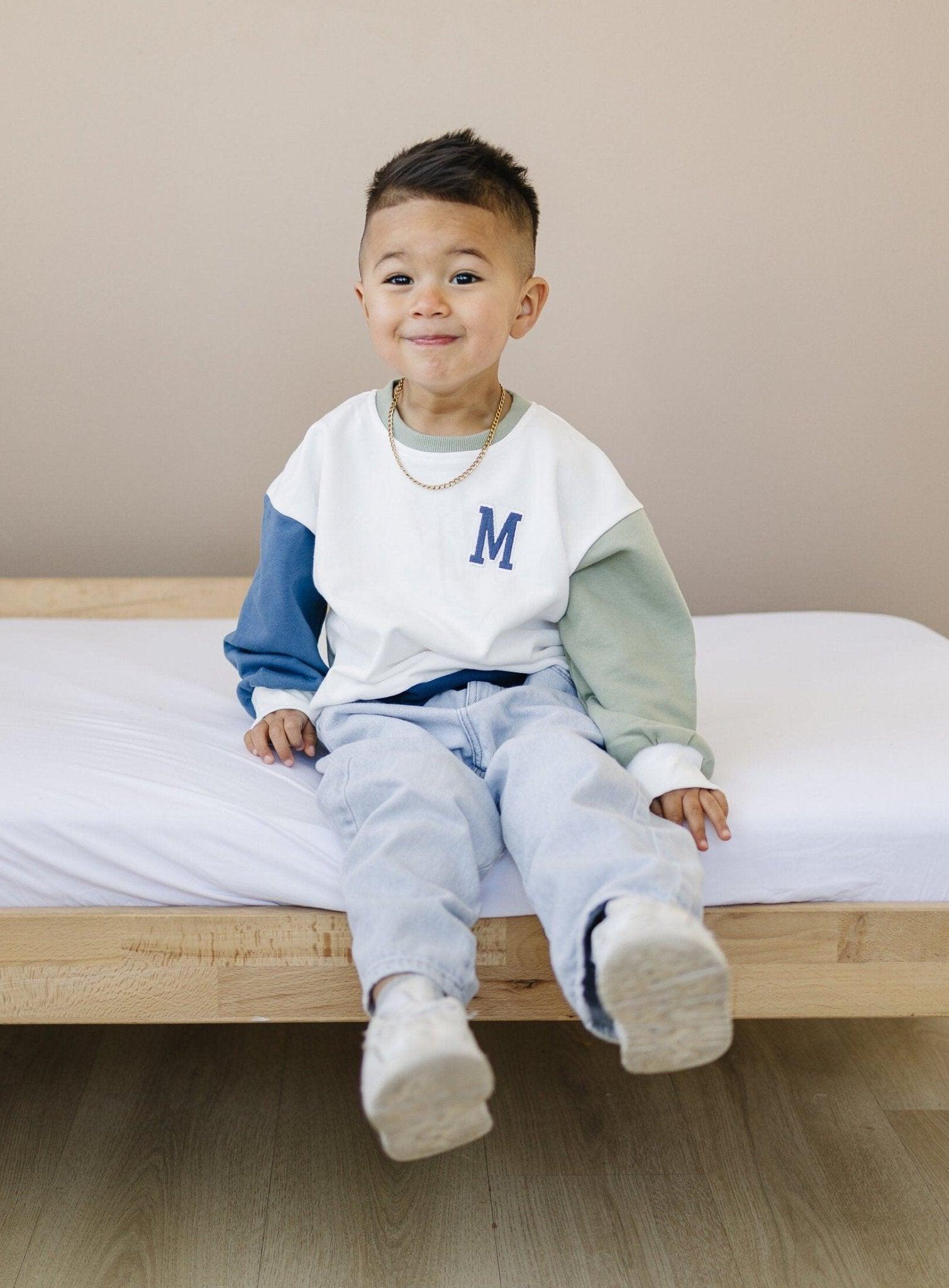 Custom Embroidered Colorblock Crewneck Sweatshirt