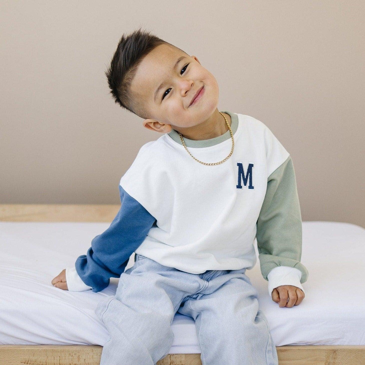 Custom Embroidered Colorblock Crewneck Sweatshirt