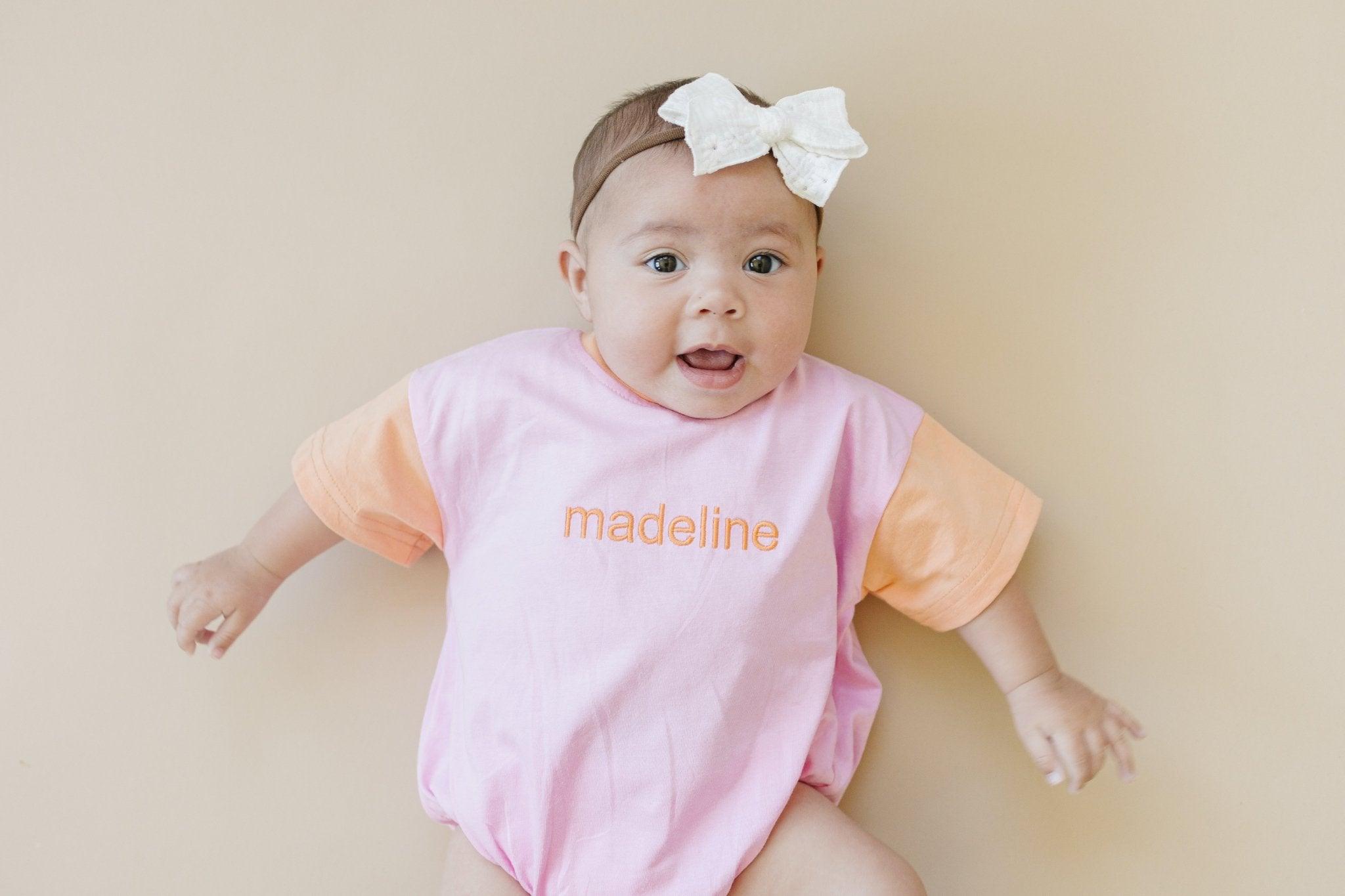 Custom Embroidered Colorblock T-Shirt Romper