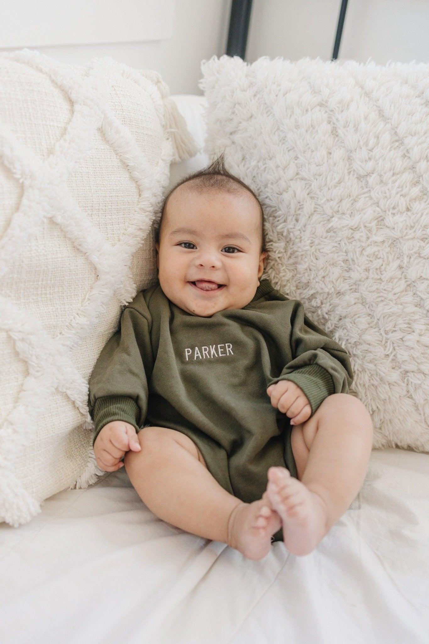 Custom Embroidered Sweatshirt Romper - more colors