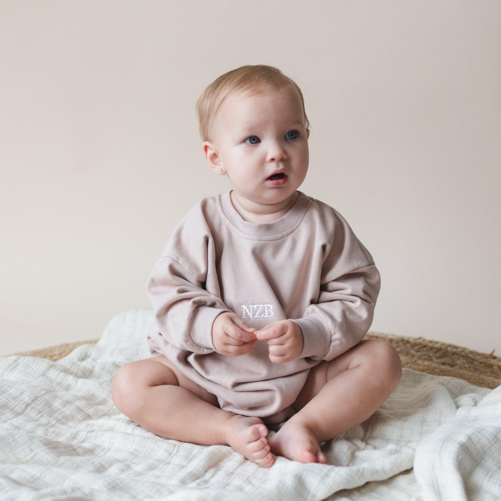 Custom Embroidered Sweatshirt Romper - more colors