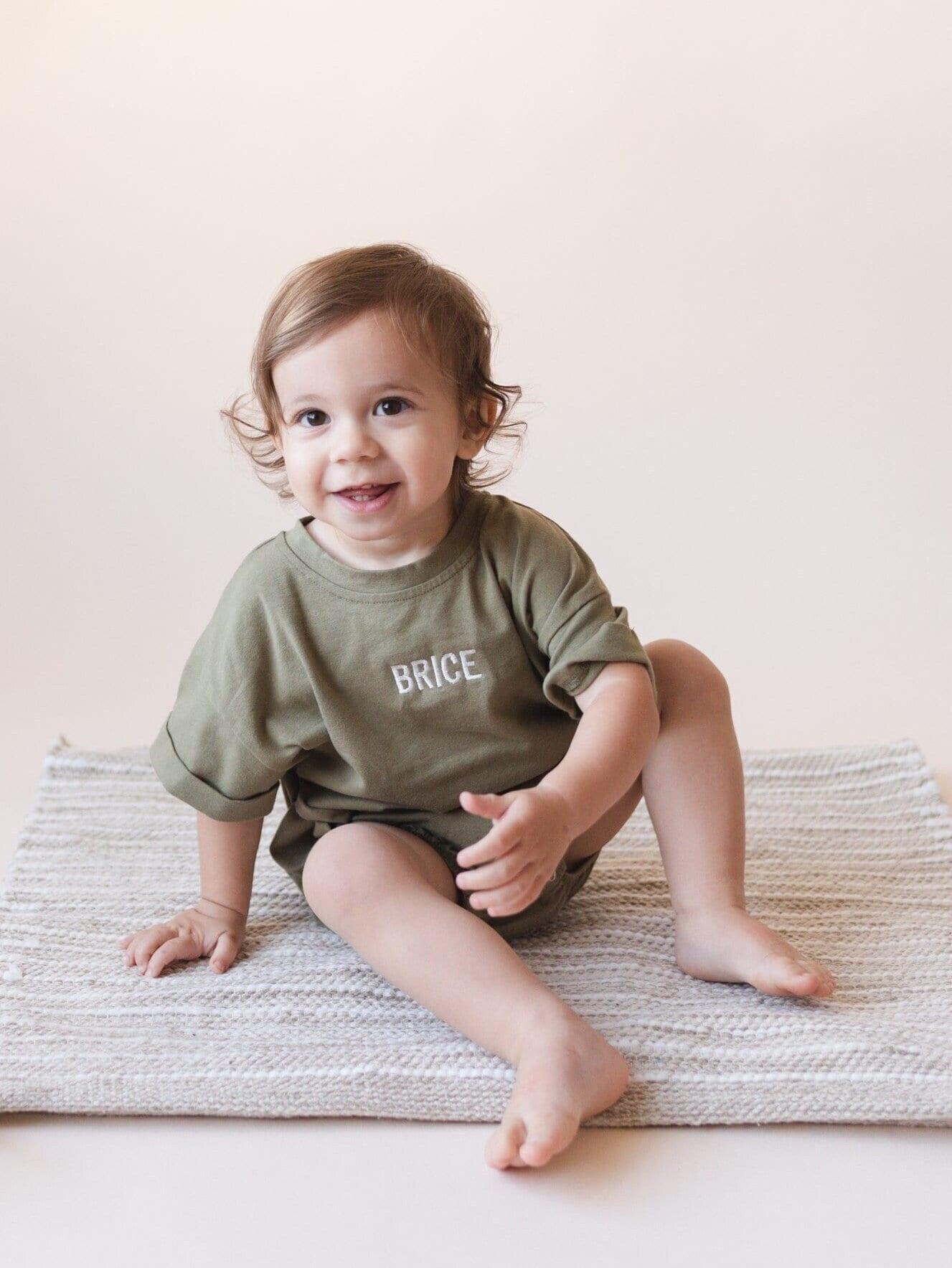 Custom Embroidered T-Shirt Romper - more colors