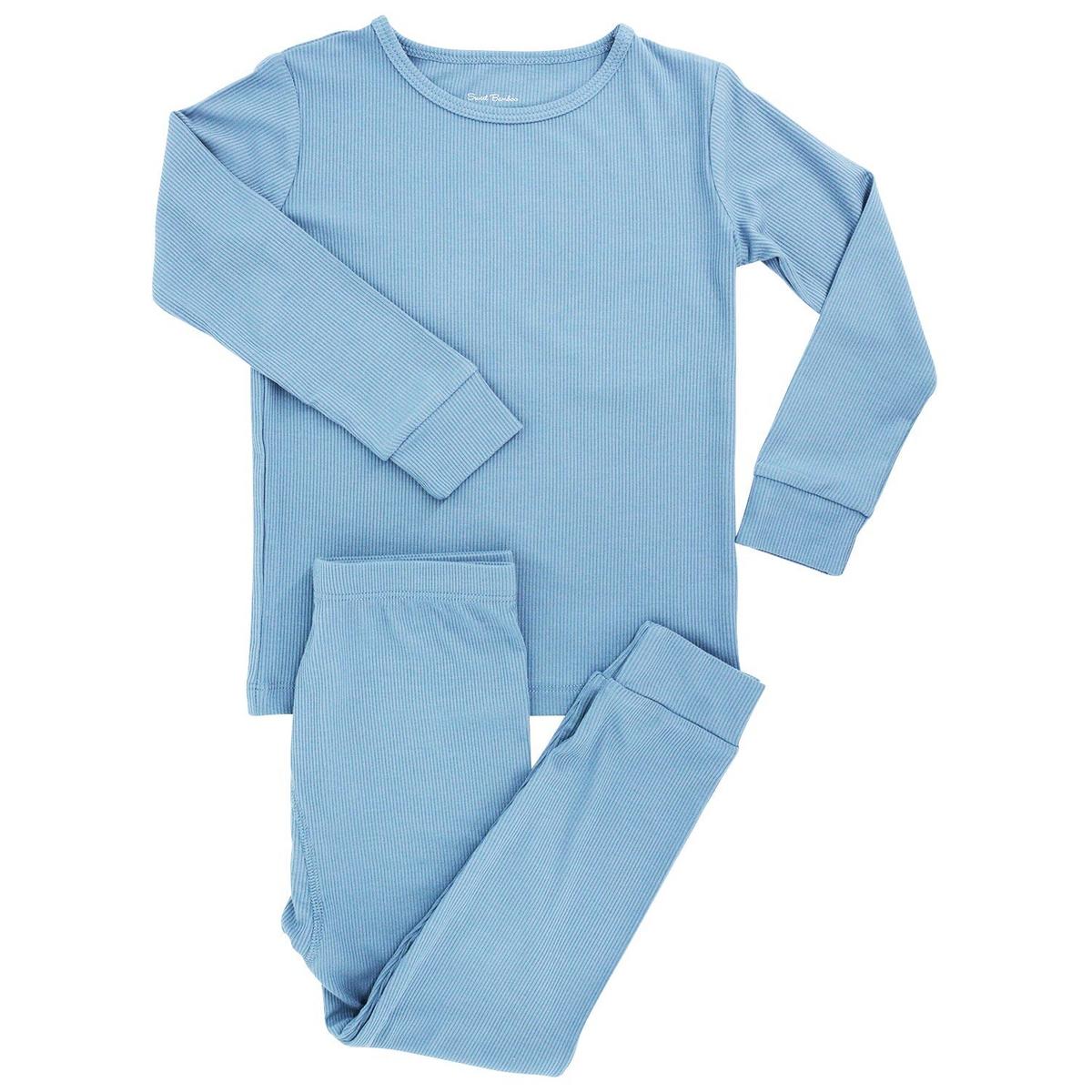 Big Kid Pajama - Denim Blue Ribbed